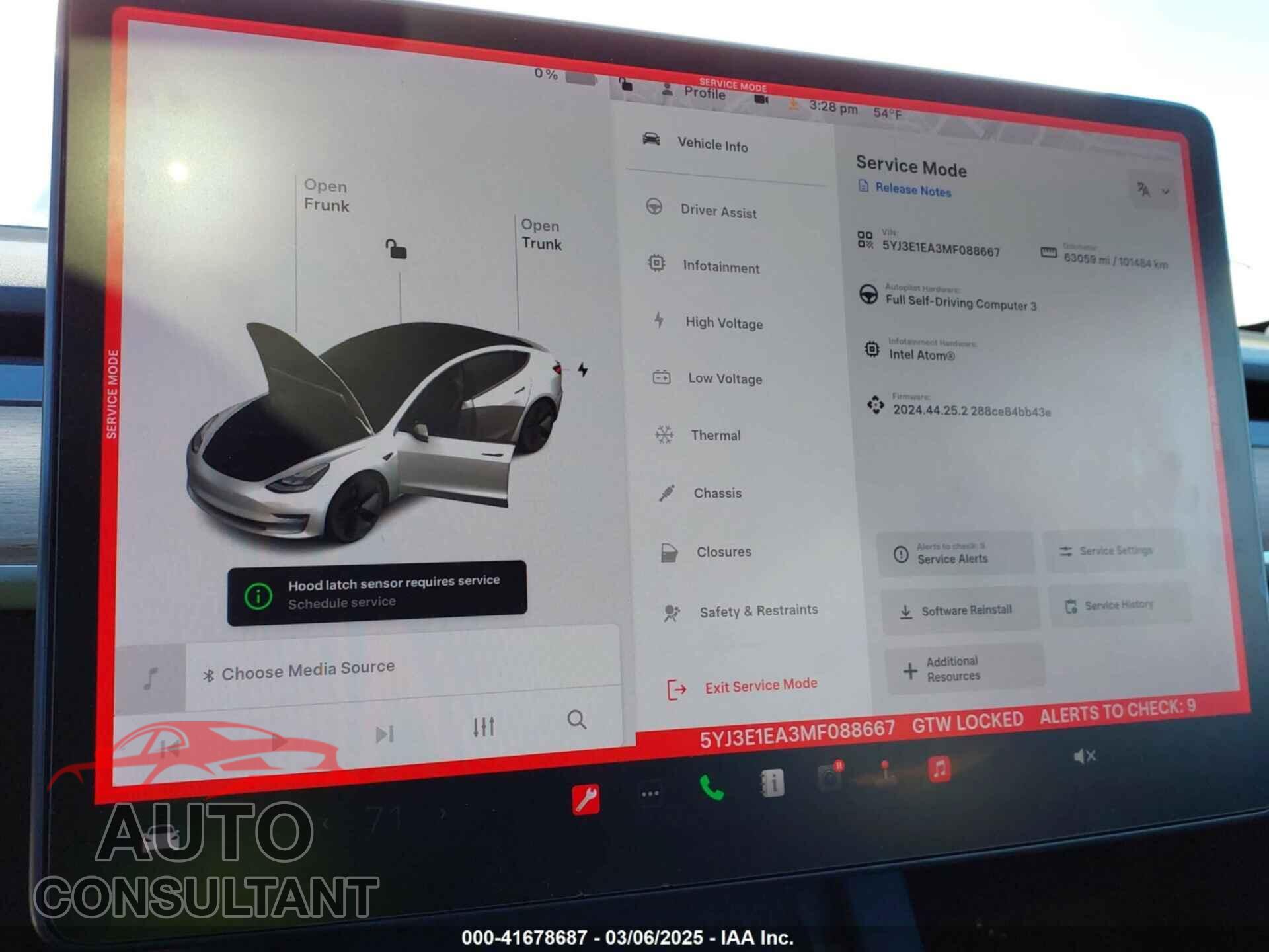 TESLA MODEL 3 2021 - 5YJ3E1EA3MF088667