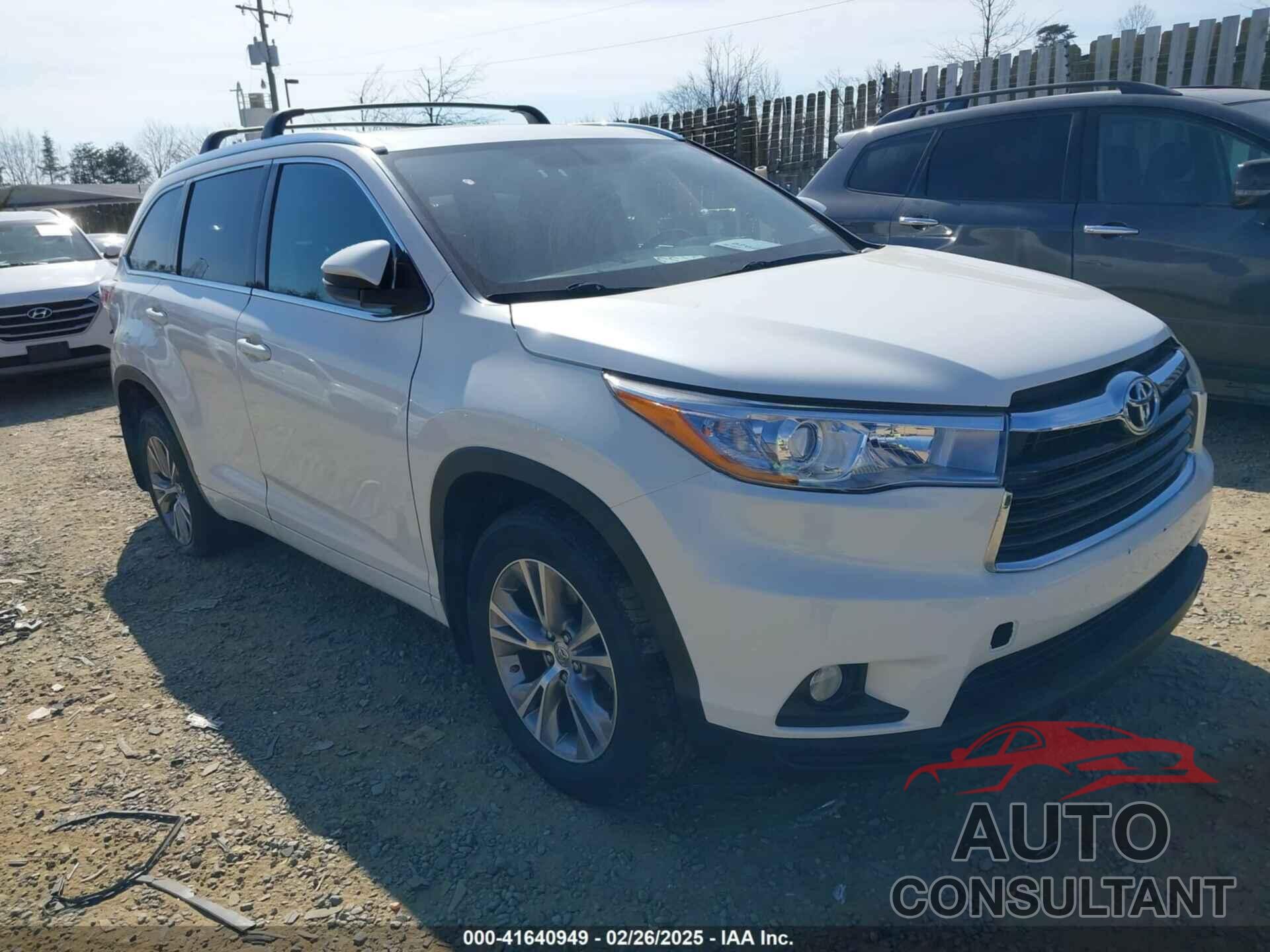 TOYOTA HIGHLANDER 2015 - 5TDJKRFH7FS177151