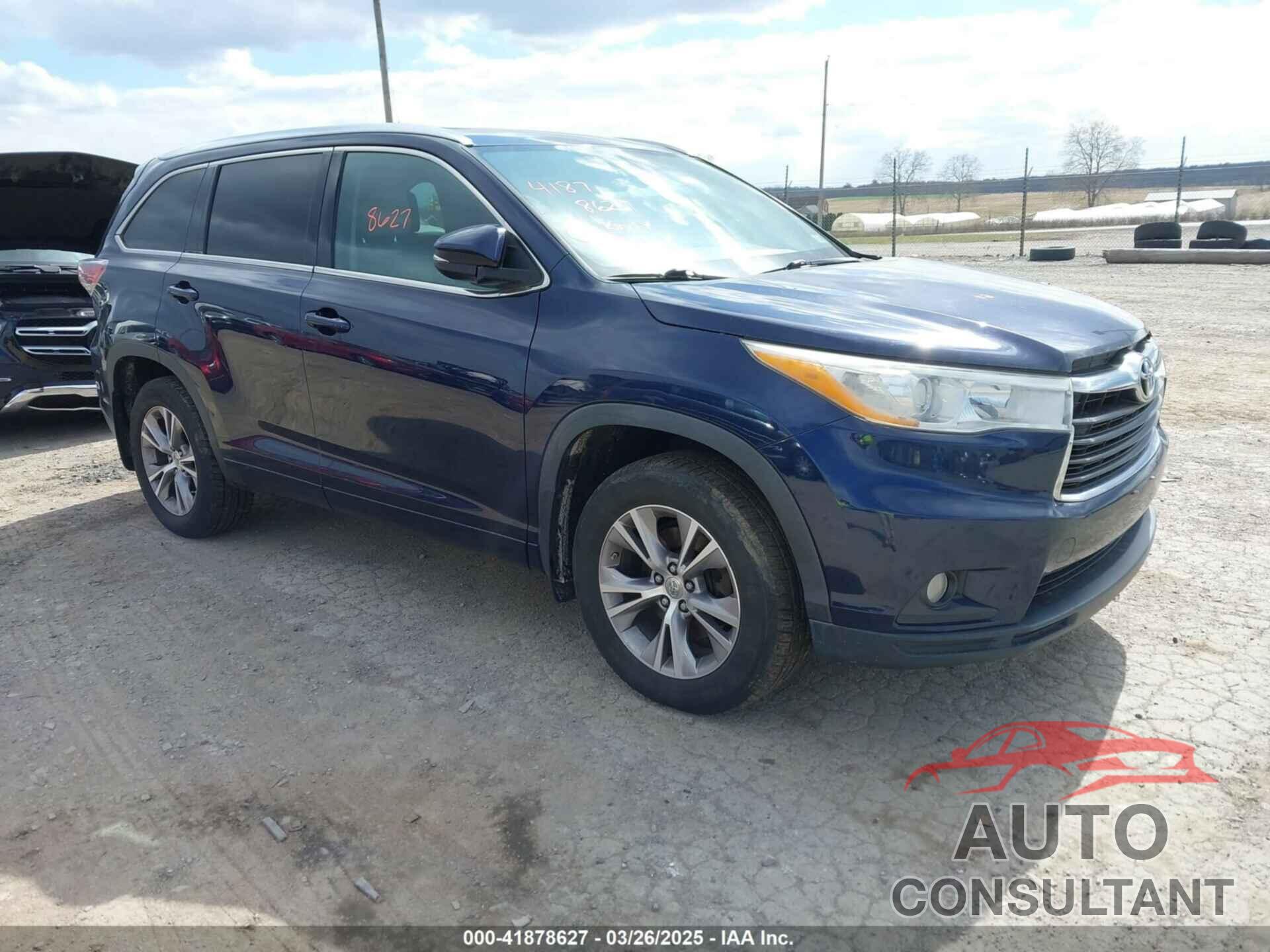 TOYOTA HIGHLANDER 2014 - 5TDJKRFH3ES054283