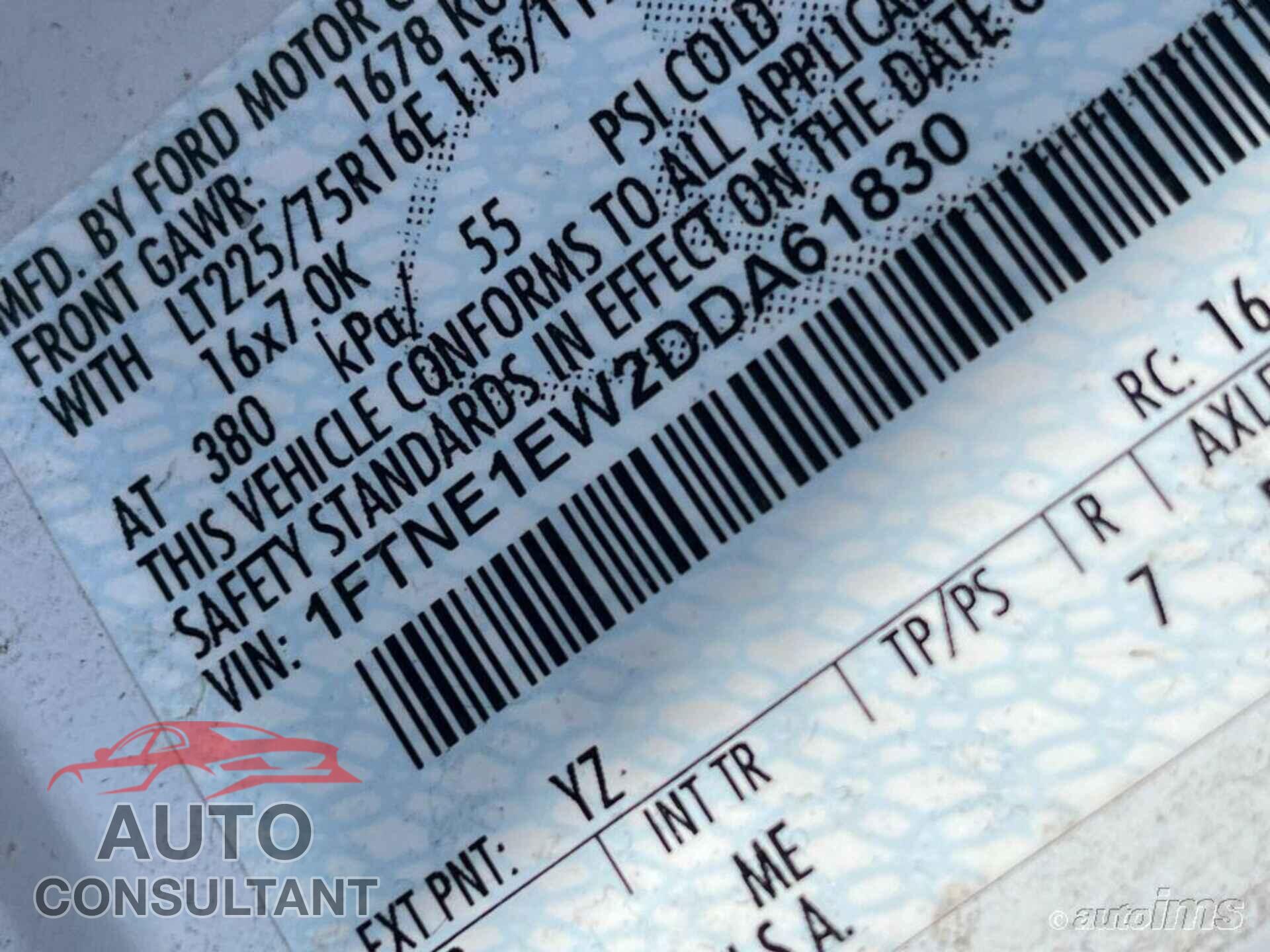 FORD E-150 2013 - 1FTNE1EW2DDA61830