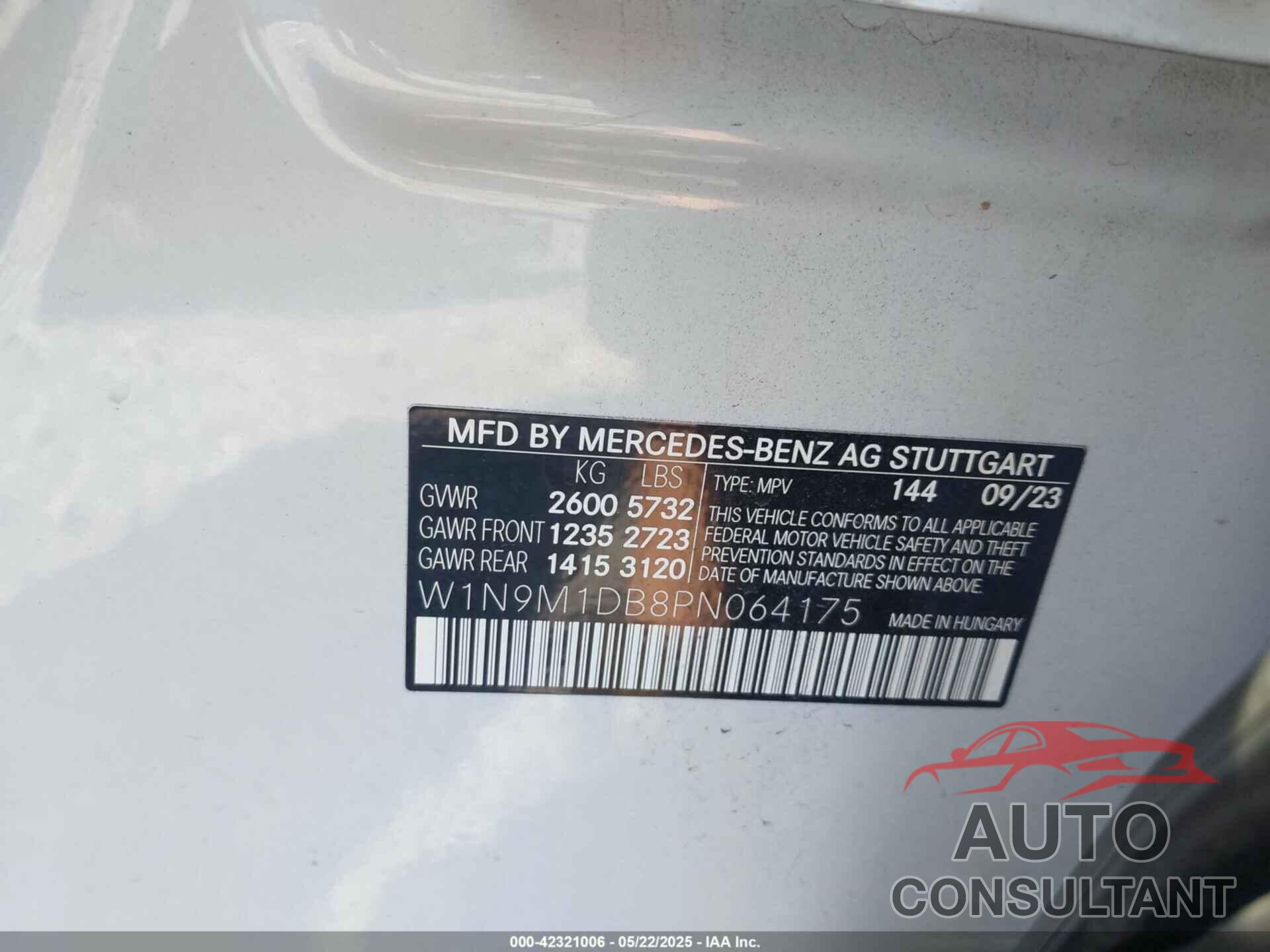 MERCEDES-BENZ EQB 350 SUV 2023 - W1N9M1DB8PN064175