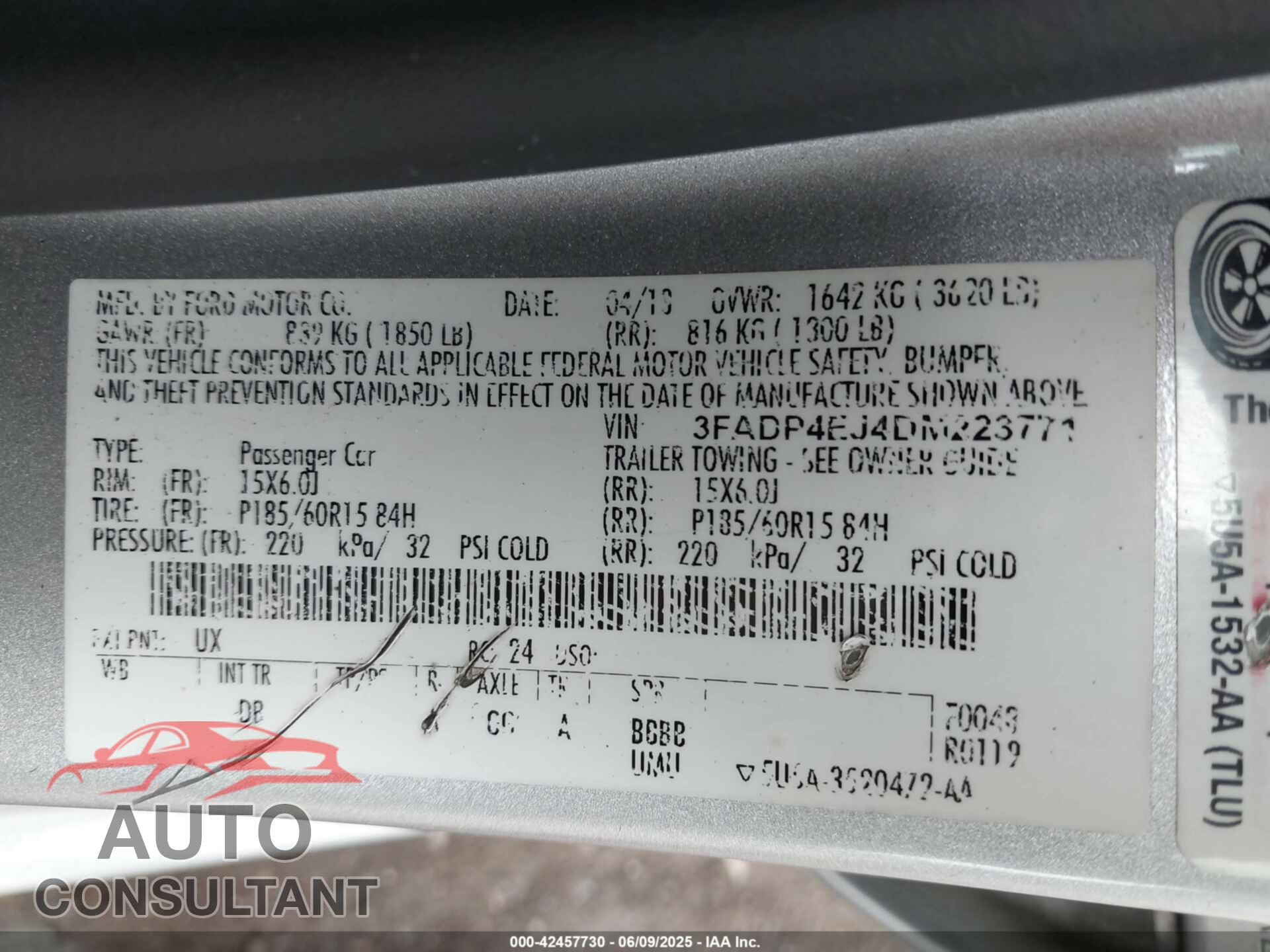 FORD FIESTA 2013 - 3FADP4EJ4DM223771