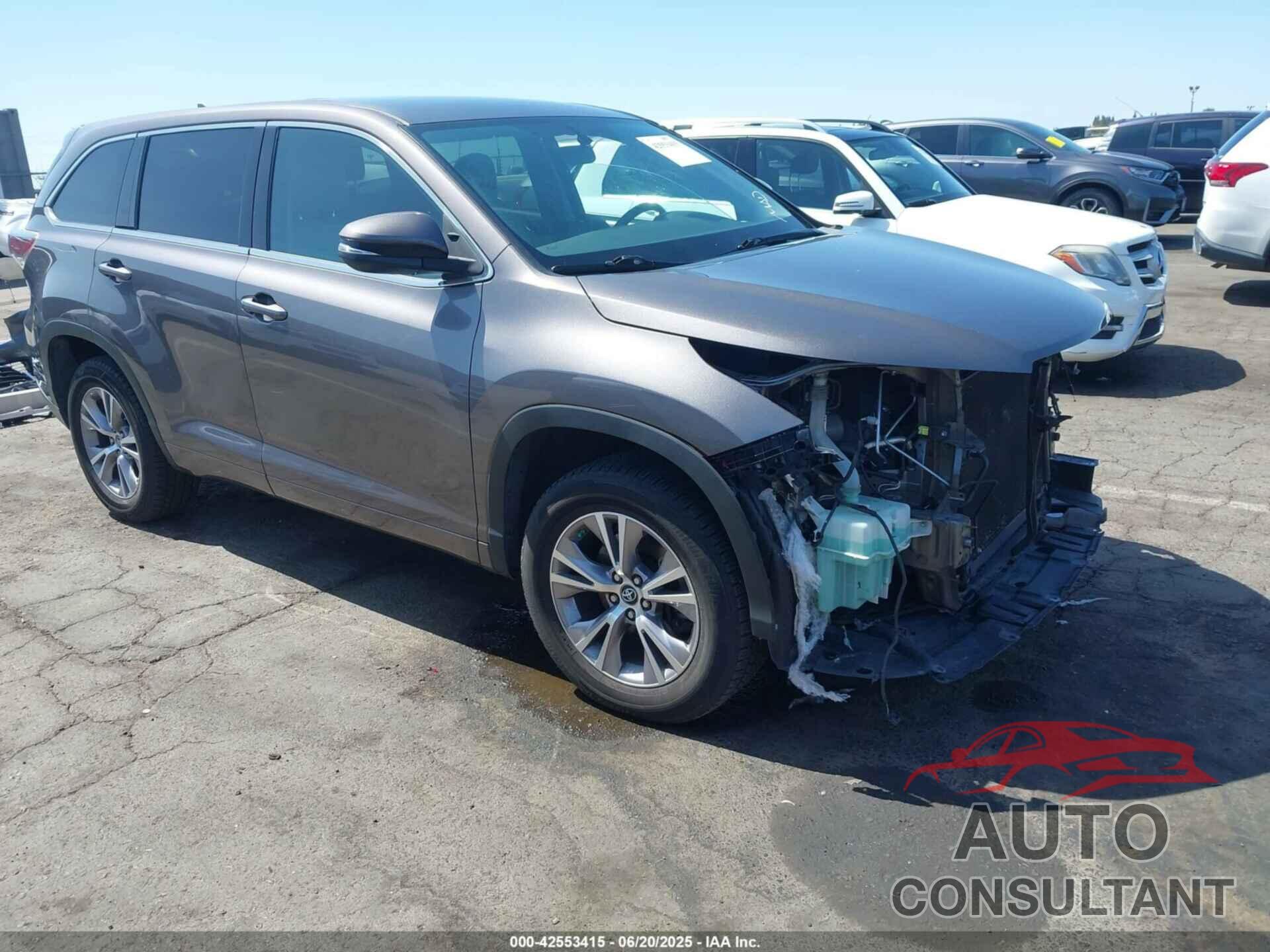 TOYOTA HIGHLANDER 2016 - 5TDZKRFH6GS154464