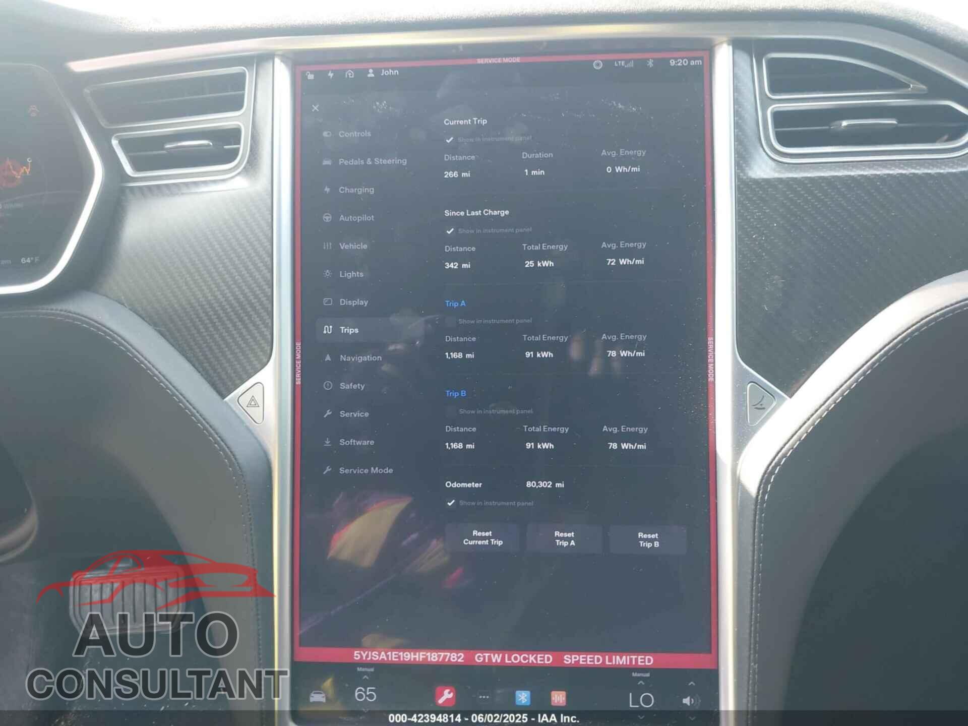 TESLA MODEL S 2017 - 5YJSA1E19HF187782