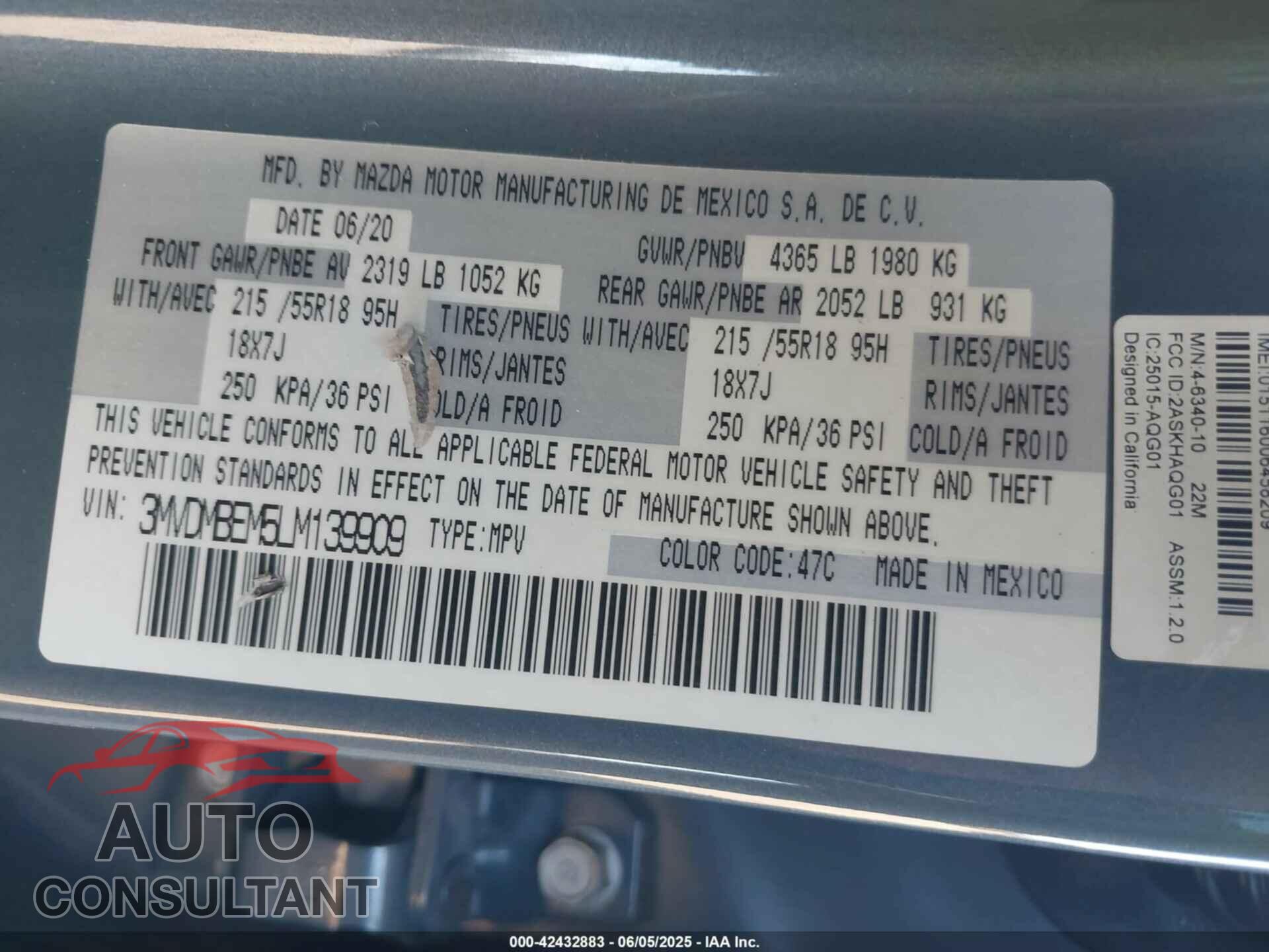 MAZDA CX-30 2020 - 3MVDMBEM5LM139909