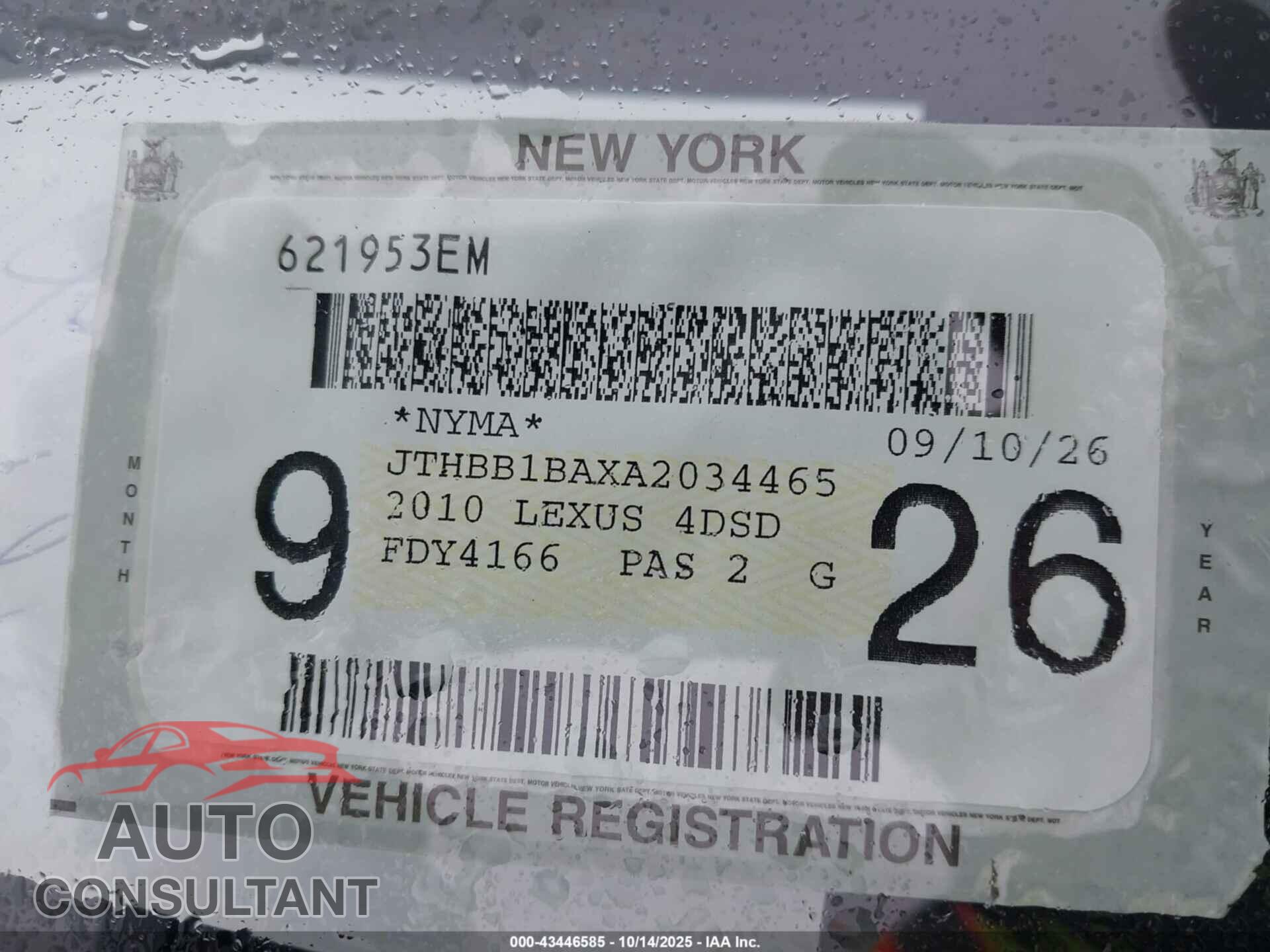 LEXUS HS 250H 2010 - JTHBB1BAXA2034465