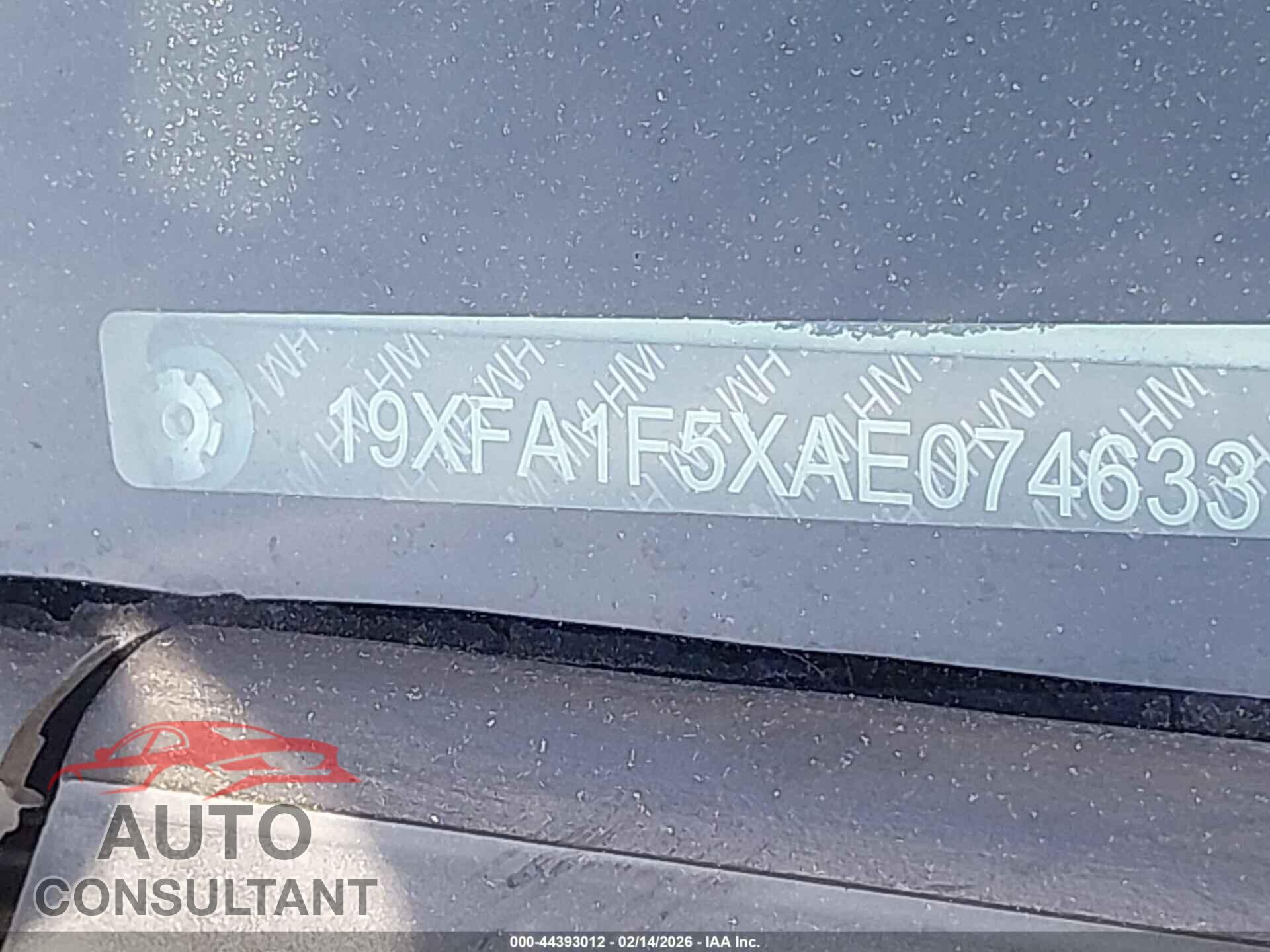 HONDA CIVIC 2010 - 19XFA1F5XAE074633