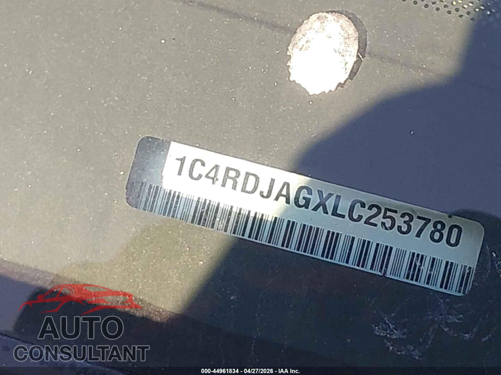 DODGE DURANGO 2020 - 1C4RDJAGXLC253780