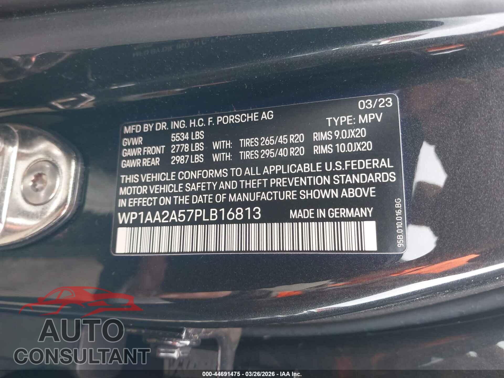 PORSCHE MACAN 2023 - WP1AA2A57PLB16813