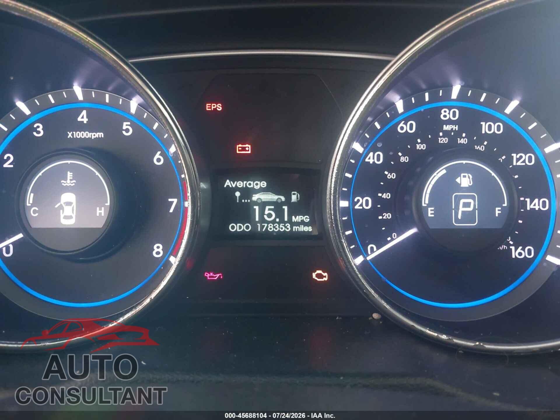 HYUNDAI SONATA 2012 - 5NPEB4AC4CH343286