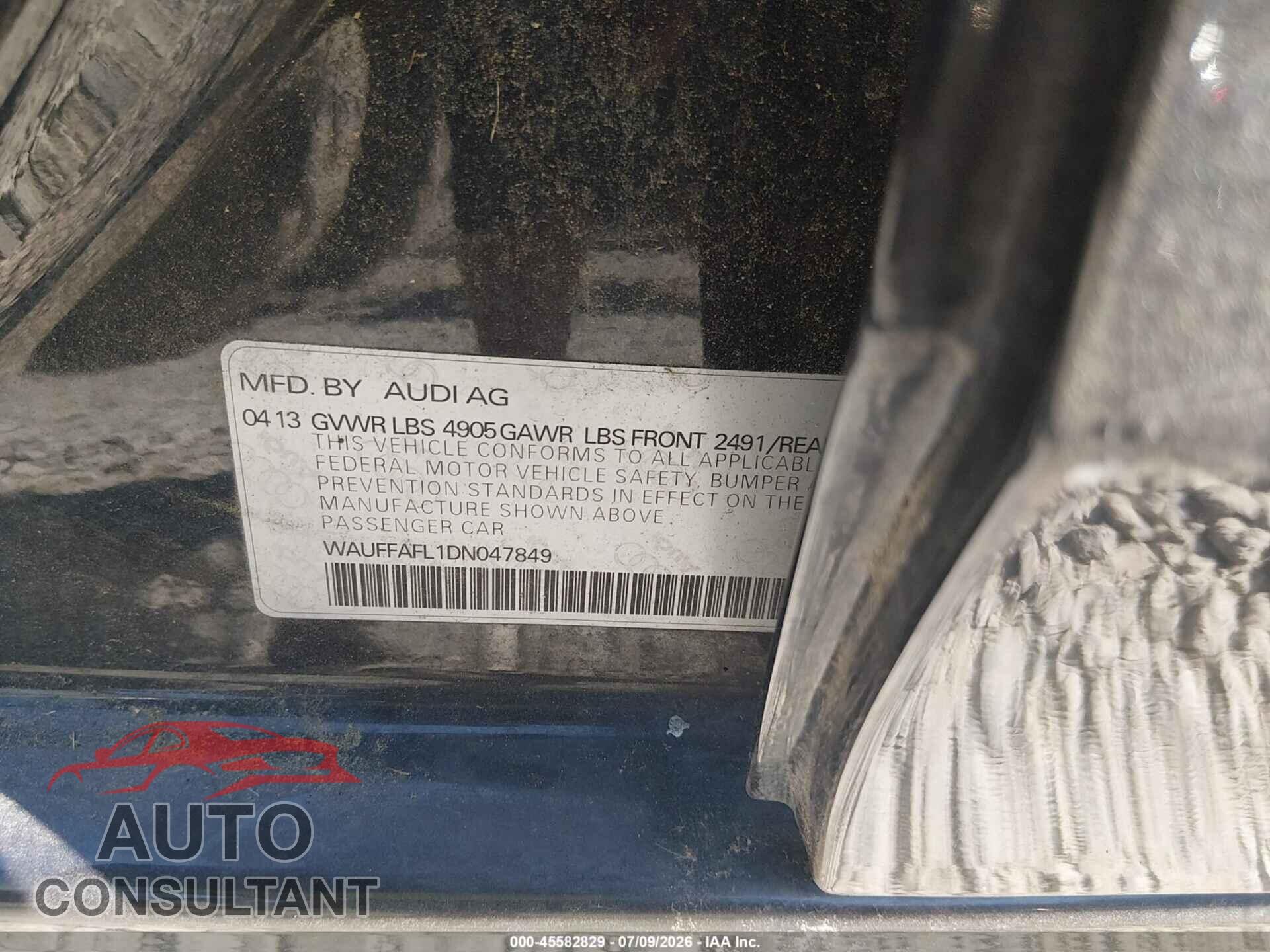 AUDI A4 2013 - WAUFFAFL1DN047849