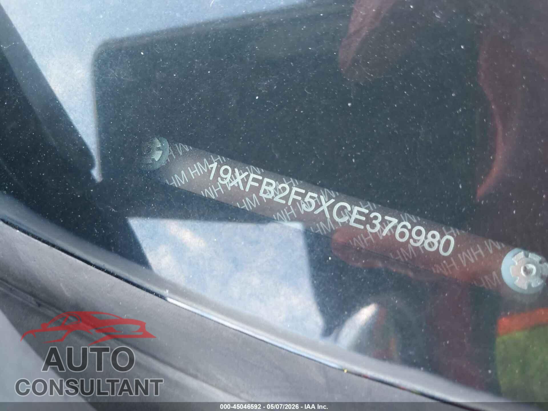 HONDA CIVIC 2012 - 19XFB2F5XCE376980