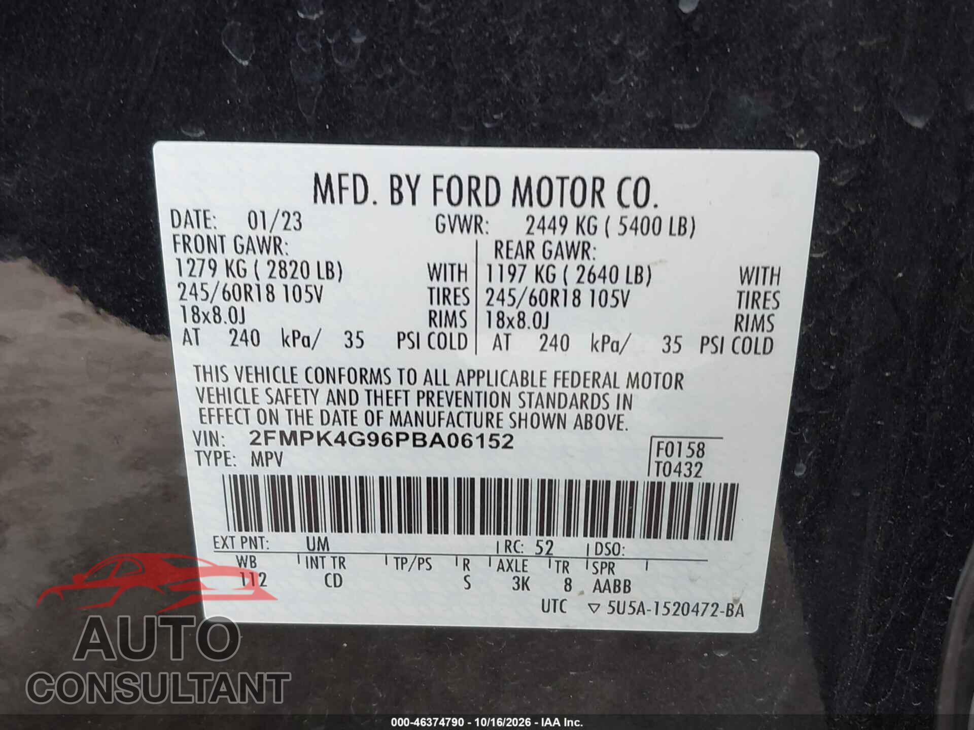 FORD EDGE 2023 - 2FMPK4G96PBA06152