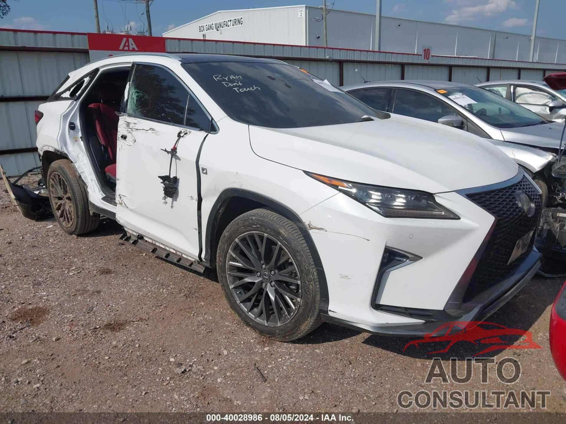 LEXUS RX 350 2017 - 2T2ZZMCA6HC072231