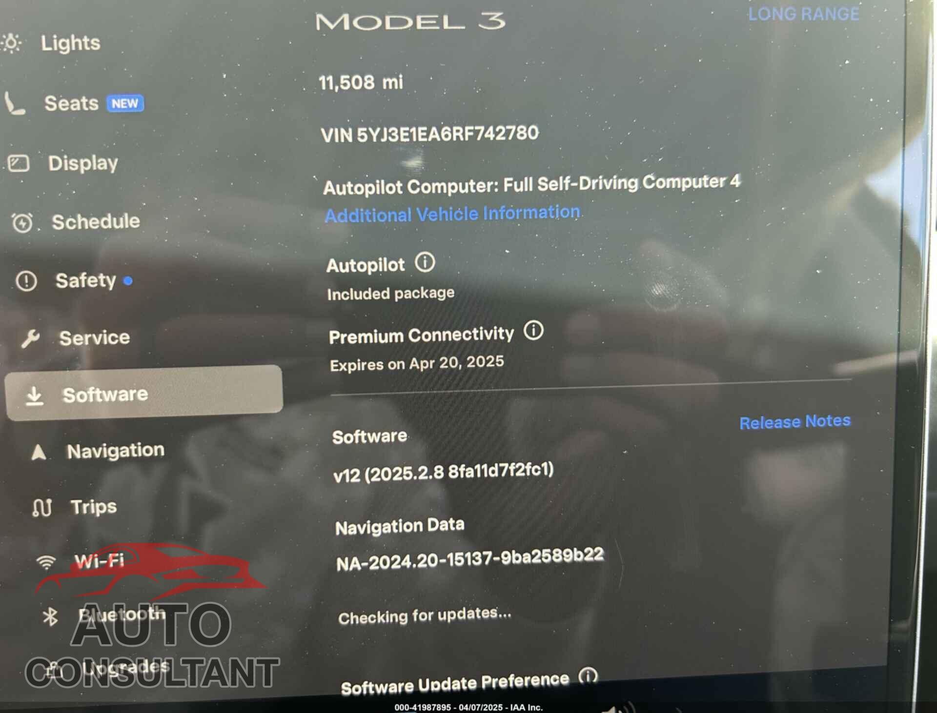 TESLA MODEL 3 2024 - 5YJ3E1EA6RF742780