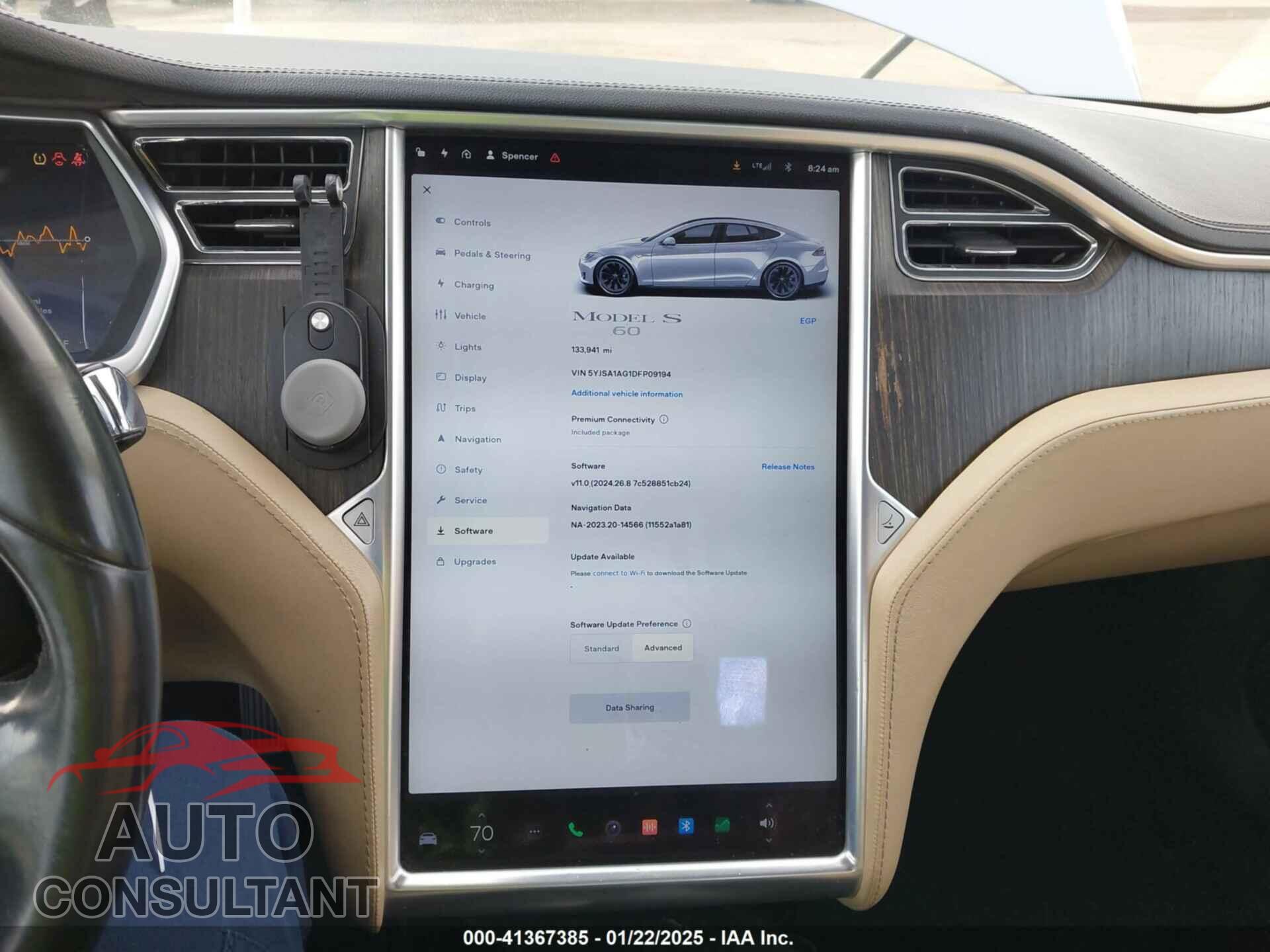 TESLA MODEL S 2013 - 5YJSA1AG1DFP09194