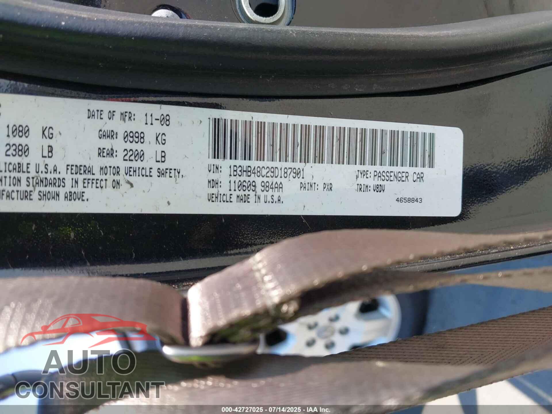 DODGE CALIBER 2009 - 1B3HB48C29D187901