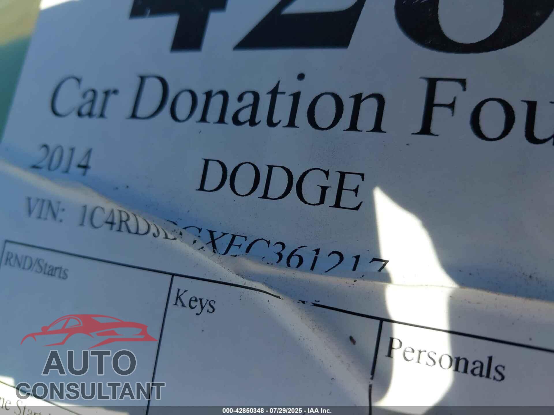 DODGE DURANGO 2014 - 1C4RDJDGXEC361217