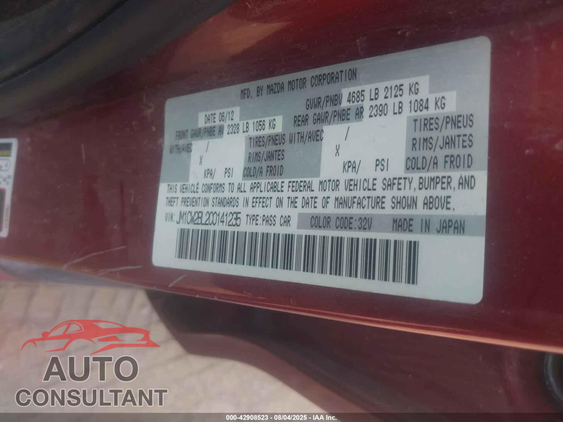 MAZDA MAZDA5 2012 - JM1CW2BL2C0141235