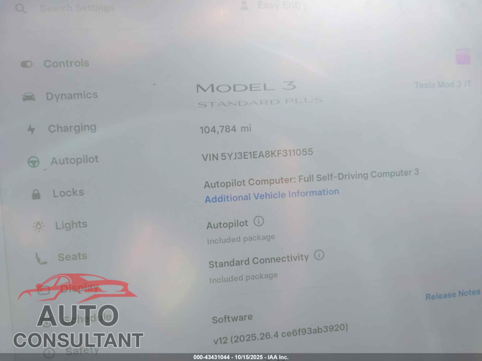 TESLA MODEL 3 2019 - 5YJ3E1EA8KF311055
