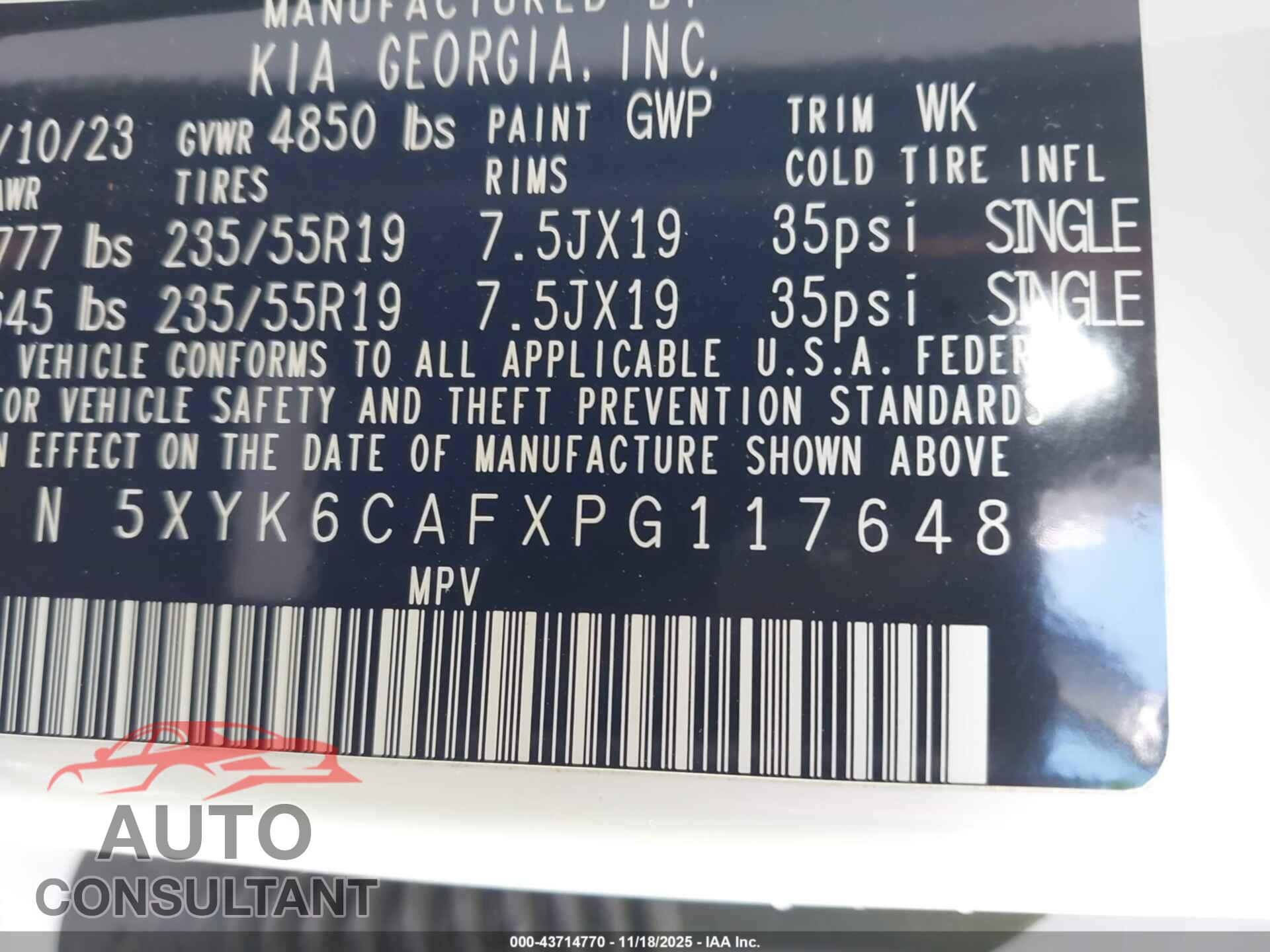 KIA SPORTAGE 2023 - 5XYK6CAFXPG117648