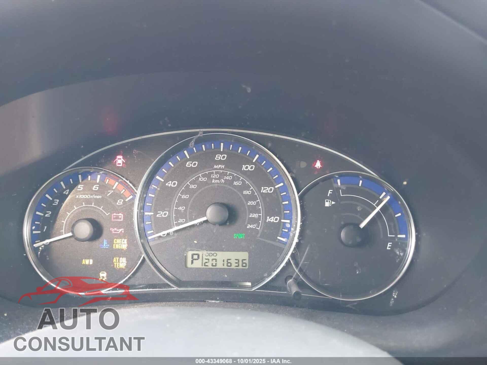 SUBARU FORESTER 2011 - JF2SHABC7BH756767