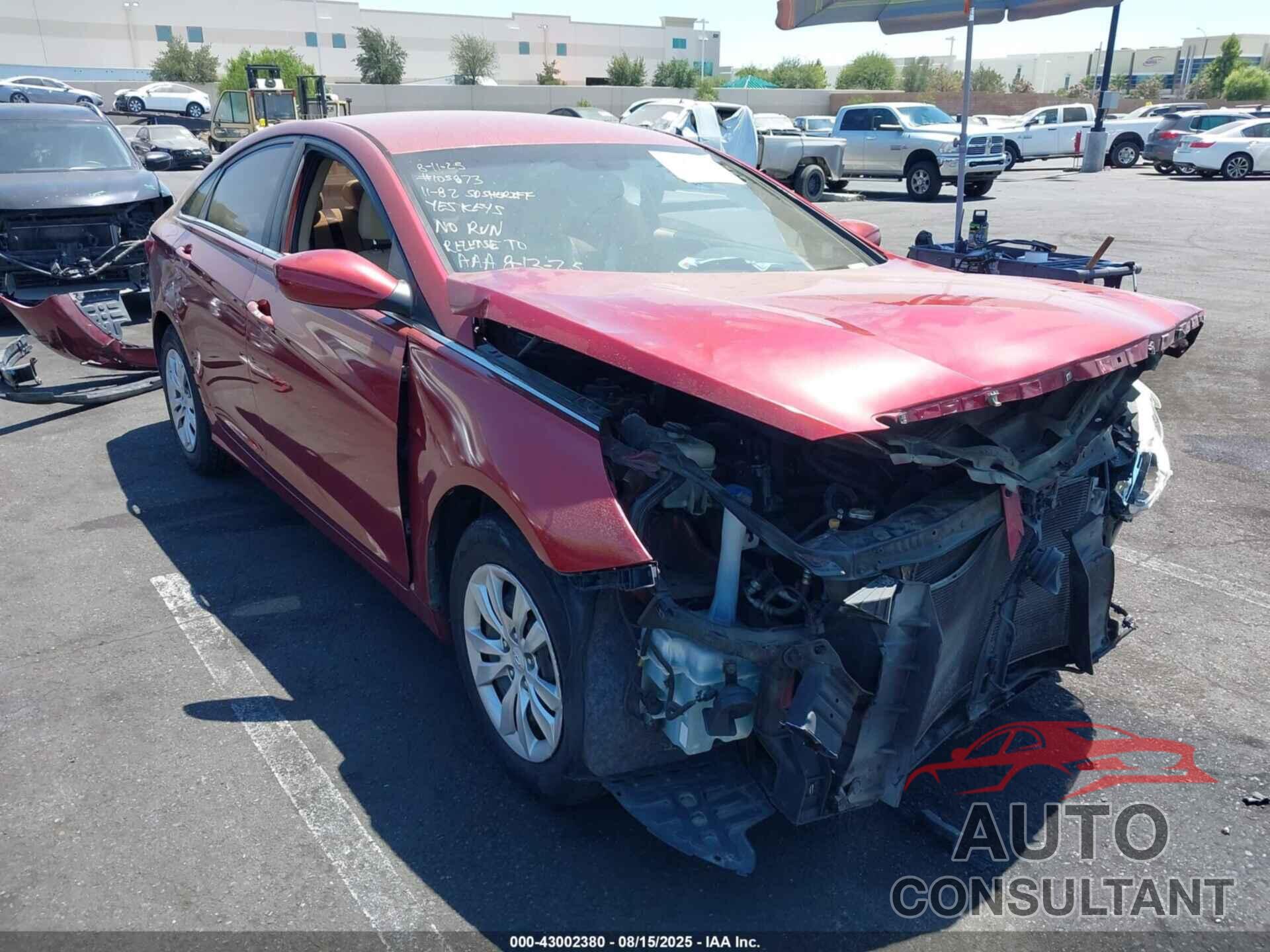 HYUNDAI SONATA 2012 - 5NPEB4AC9CH327990