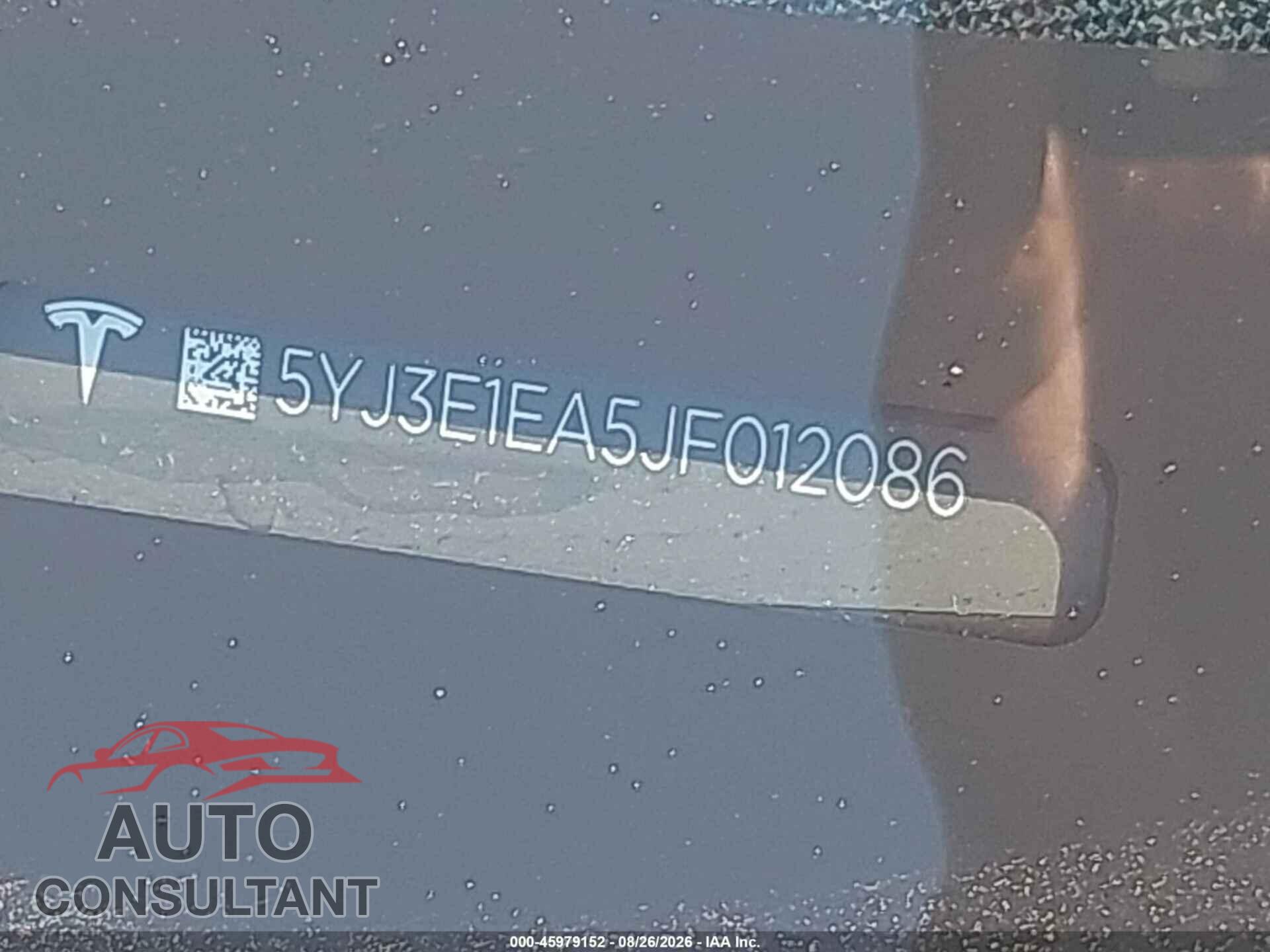 TESLA MODEL 3 2018 - 5YJ3E1EA5JF012086
