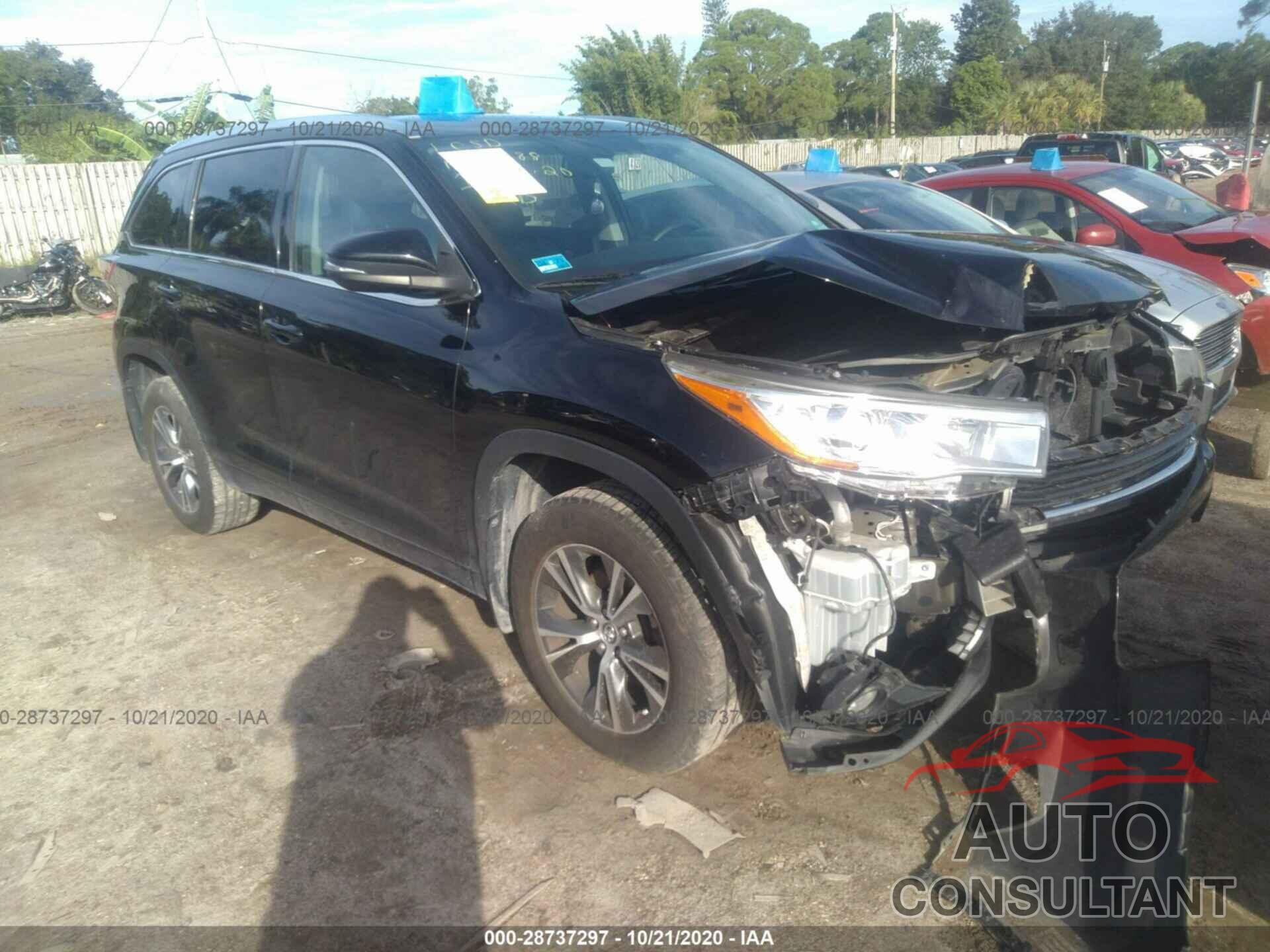 TOYOTA HIGHLANDER 2016 - 5TDJKRFH2GS245647