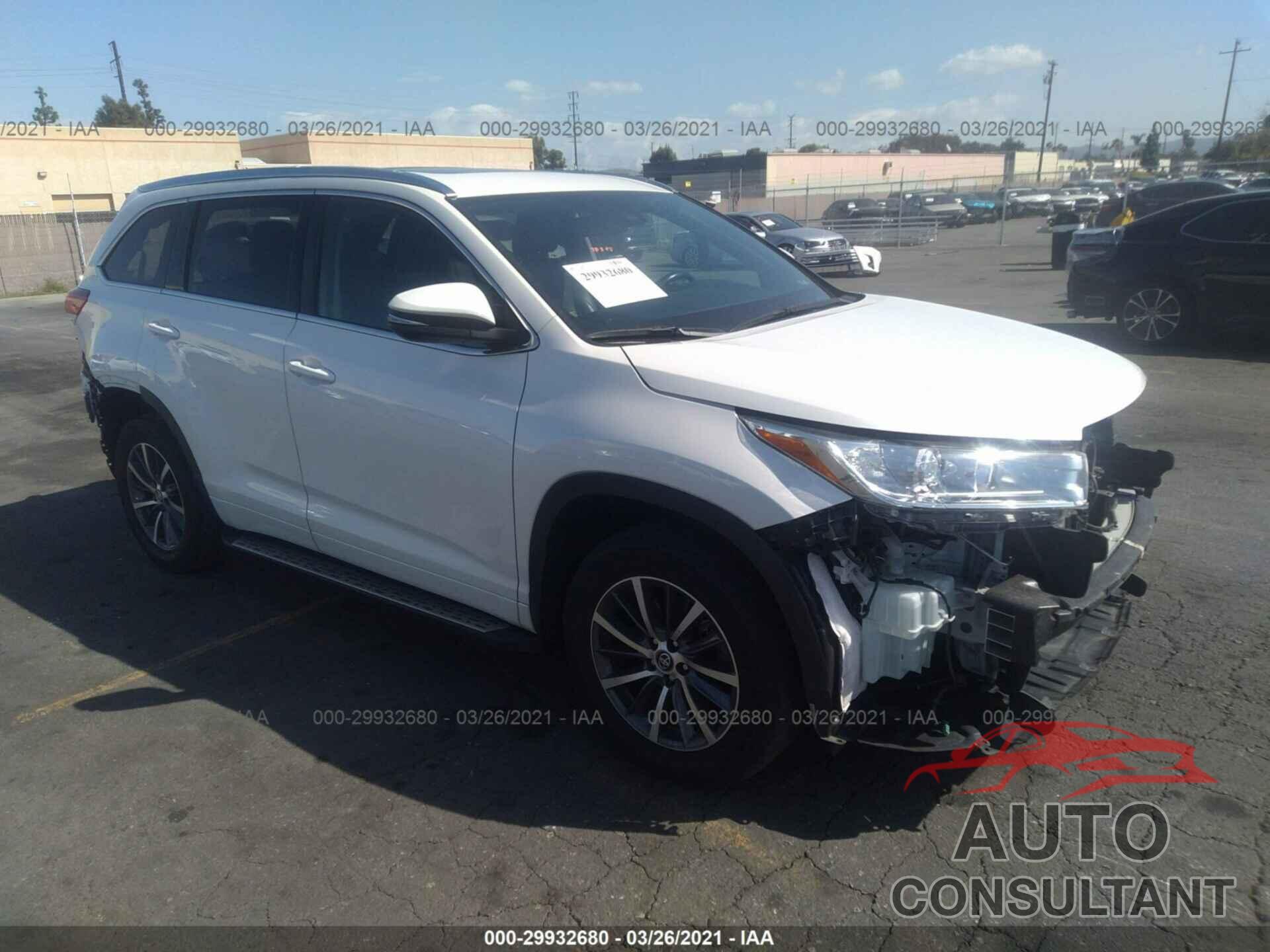 TOYOTA HIGHLANDER 2018 - 5TDKZRFH1JS263483