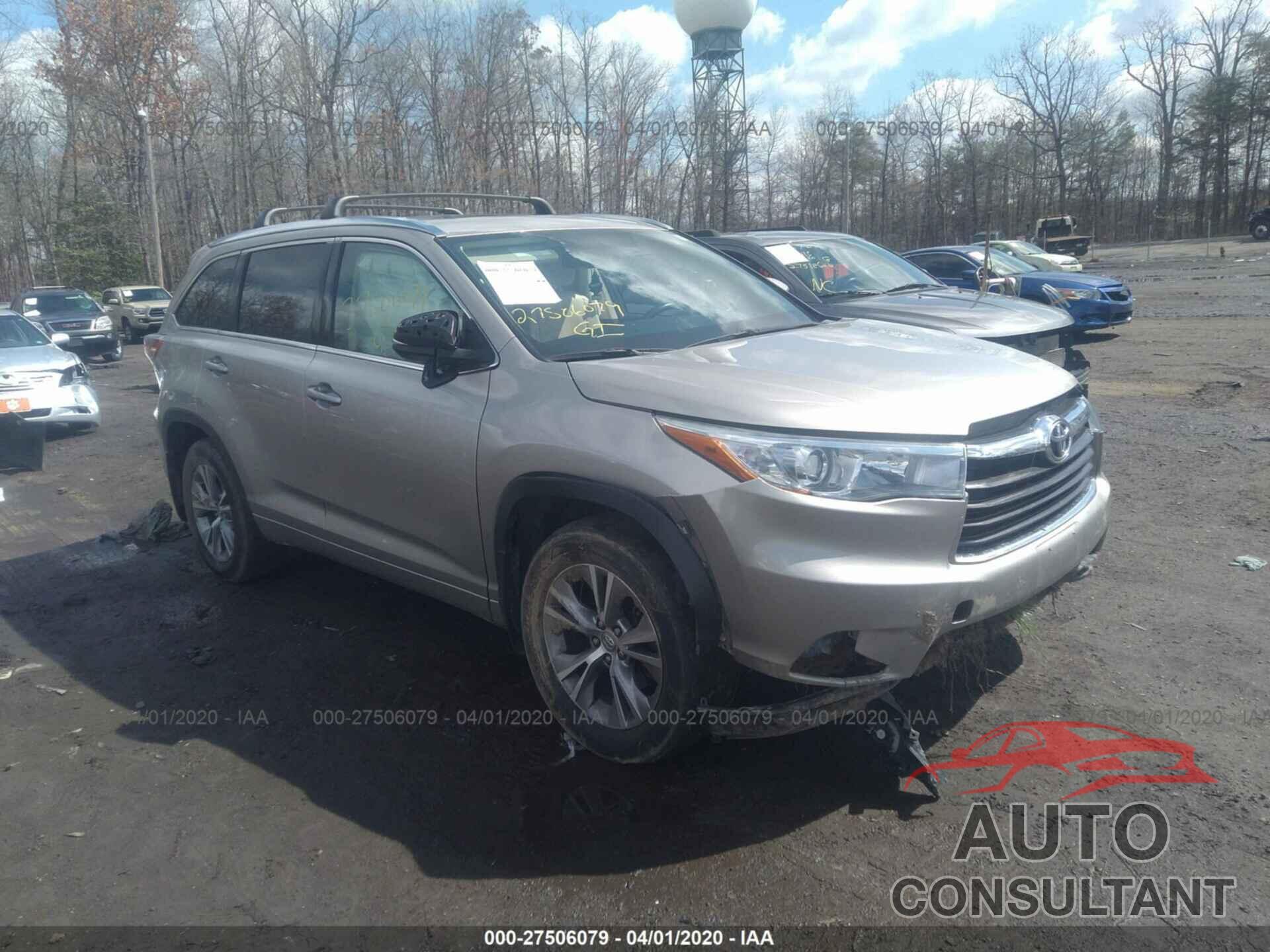 TOYOTA HIGHLANDER 2015 - 5TDJKRFH5FS141166
