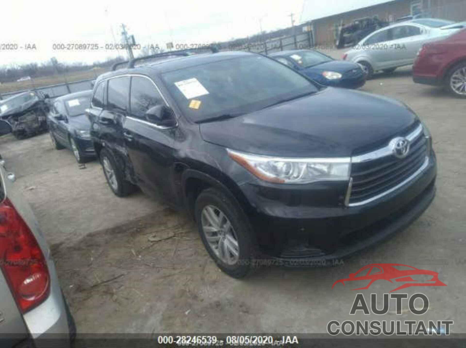 TOYOTA HIGHLANDER 2016 - 5TDZKRFH6GS138538