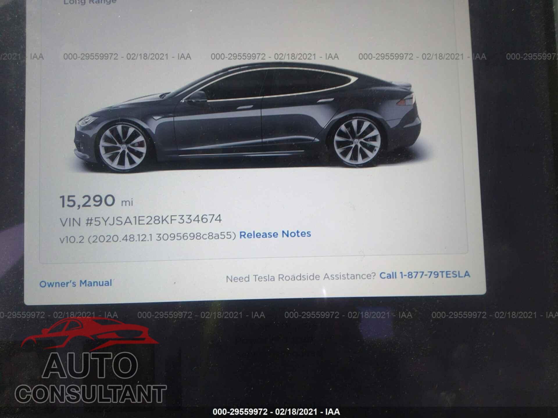 TESLA MODEL S 2019 - 5YJSA1E28KF334674