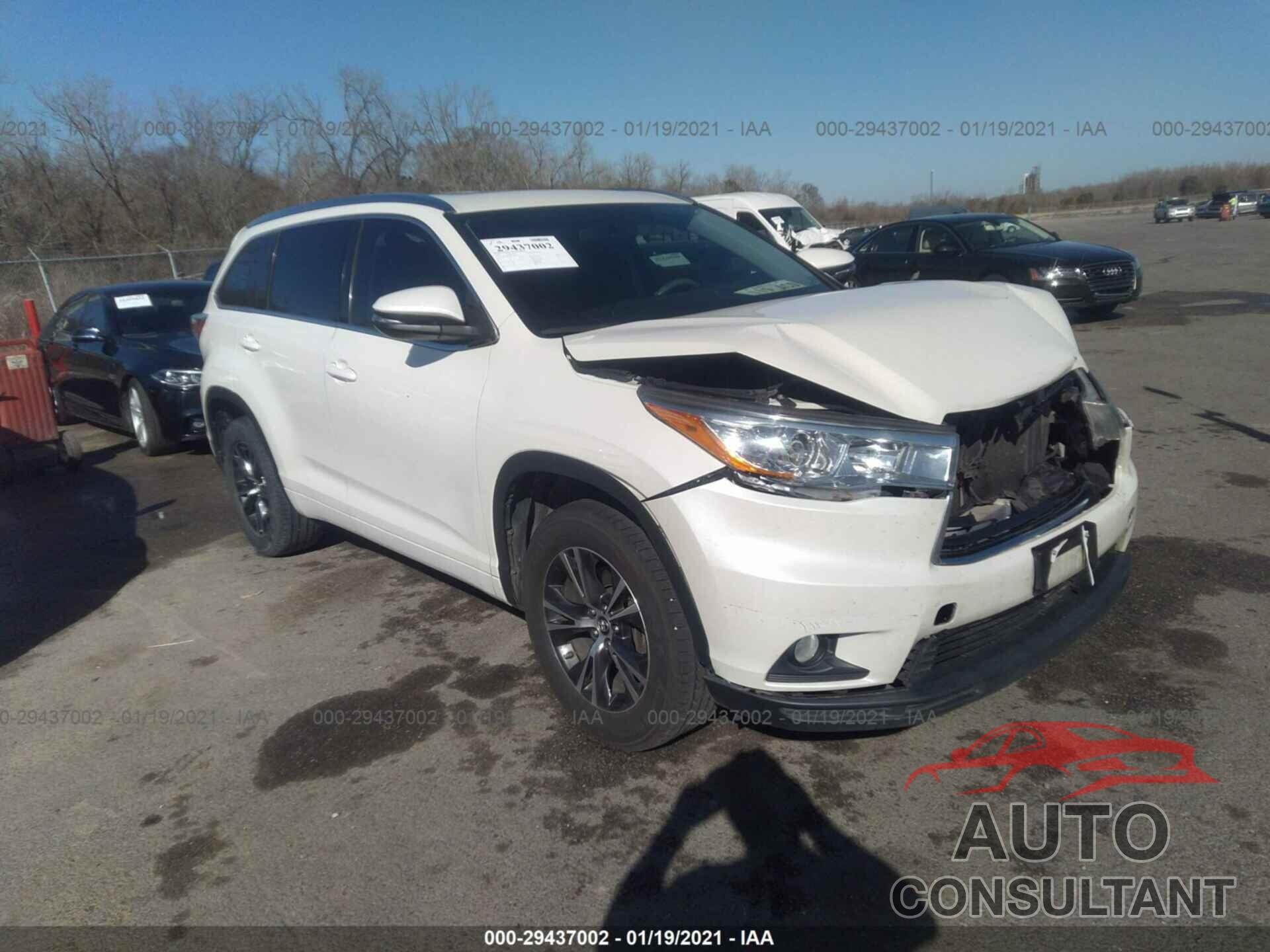 TOYOTA HIGHLANDER 2016 - 5TDKKRFH0GS502471