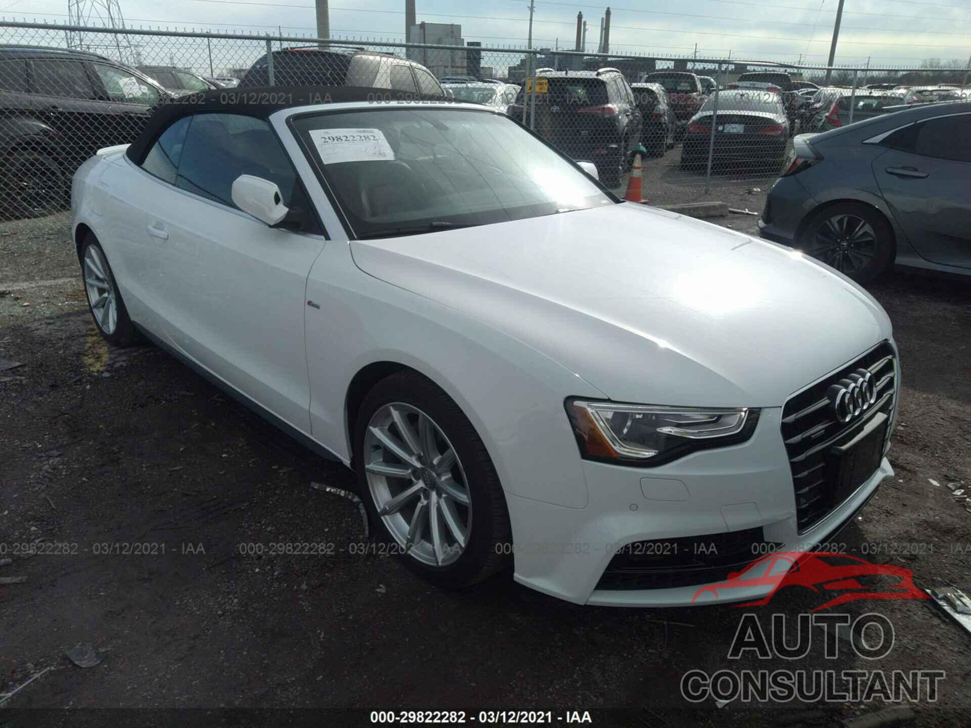 AUDI A5 CABRIOLET 2017 - WAUD2AFH0HN003328