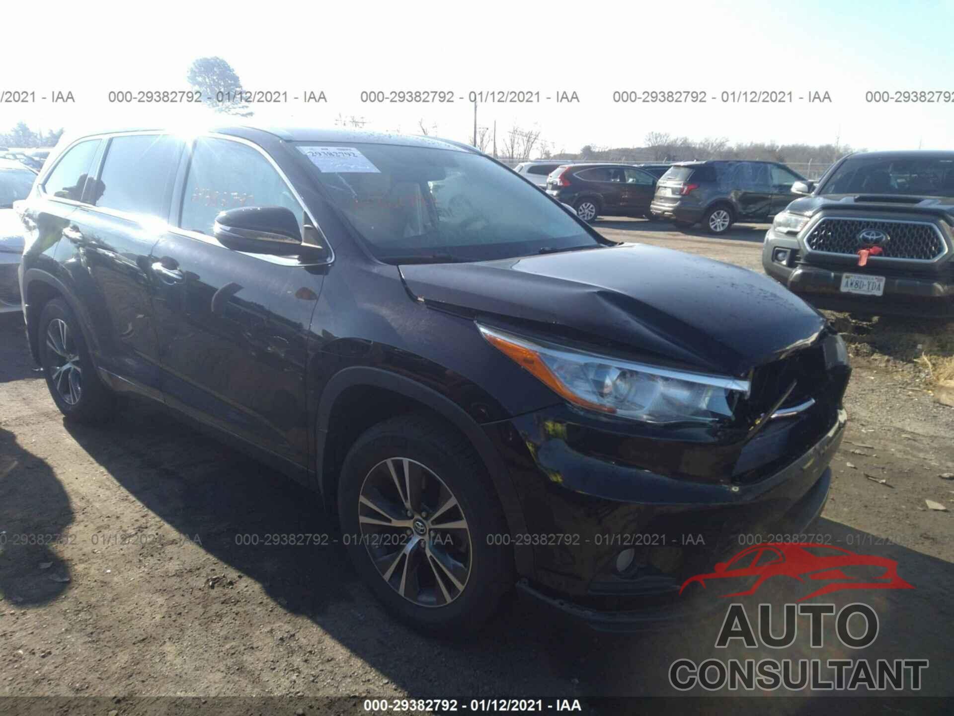 TOYOTA HIGHLANDER 2016 - 5TDJKRFH8GS500673