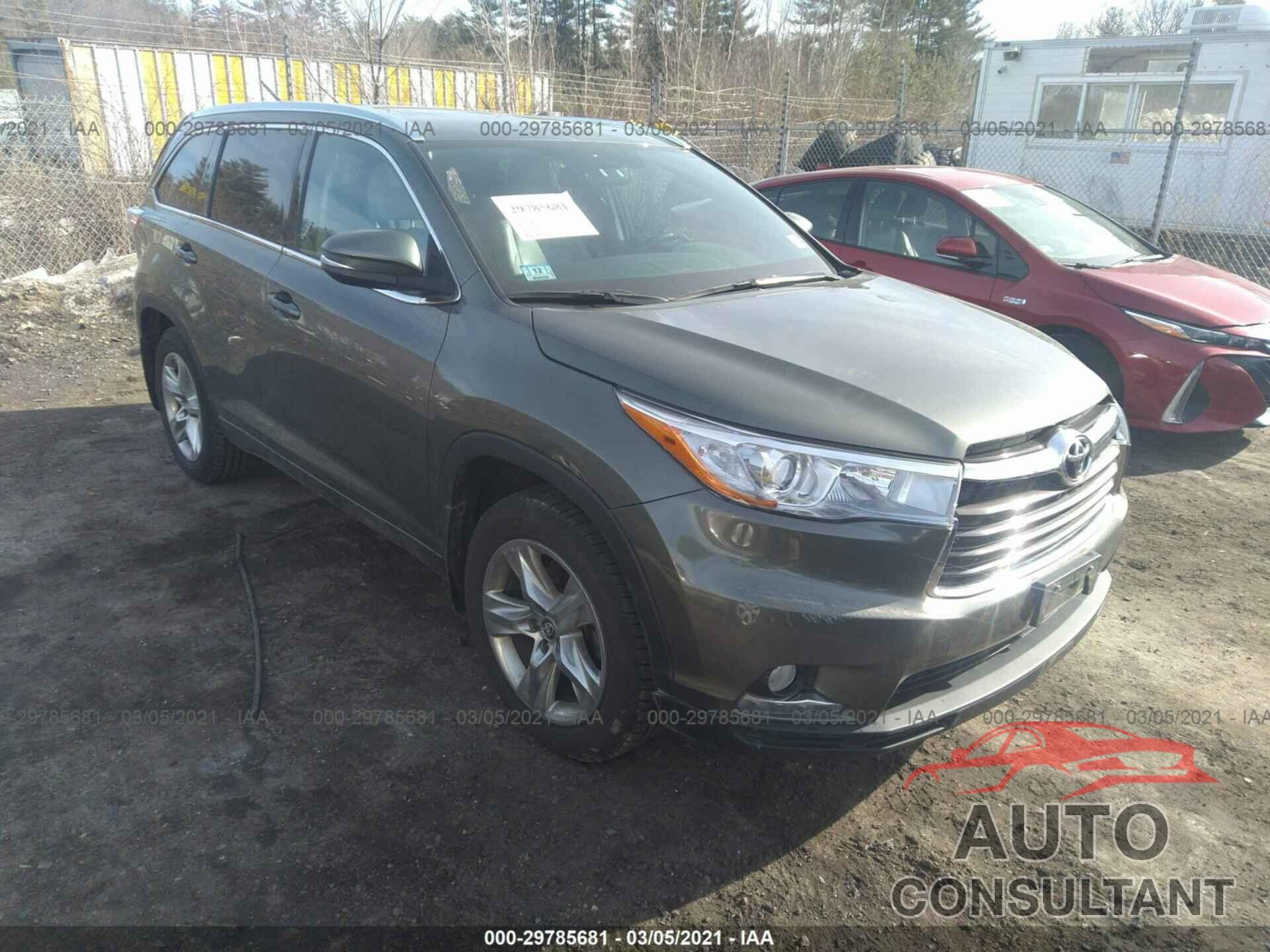 TOYOTA HIGHLANDER 2016 - 5TDDKRFH8GS344535