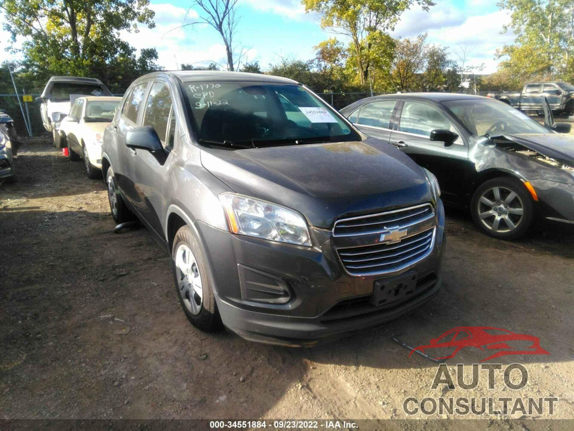 CHEVROLET TRAX 2016 - 3GNCJKSB4GL246218