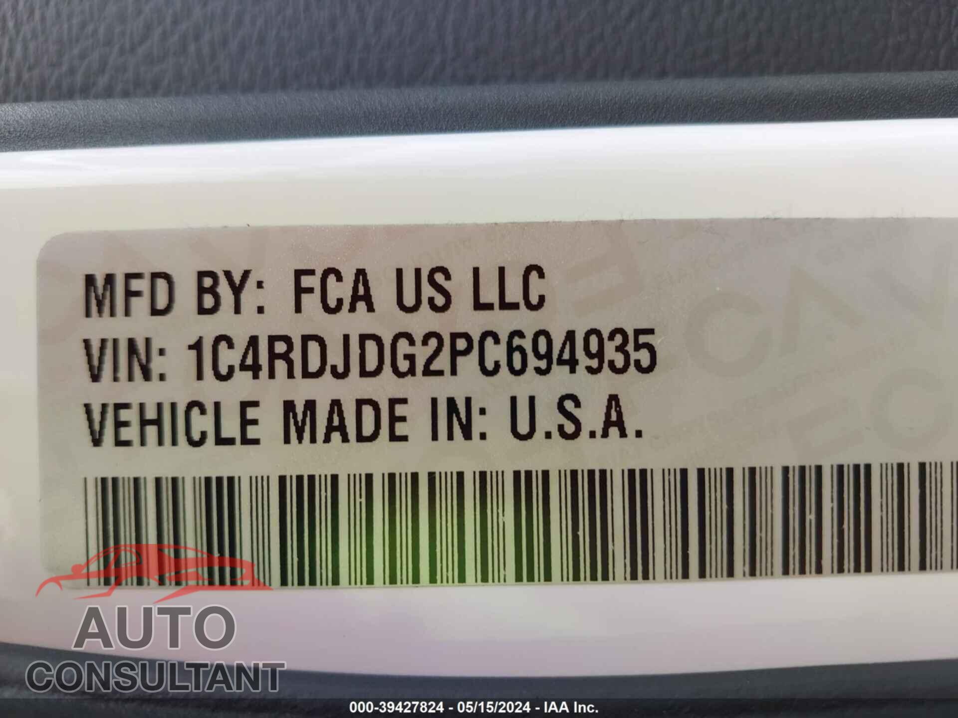 DODGE DURANGO 2023 - 1C4RDJDG2PC694935