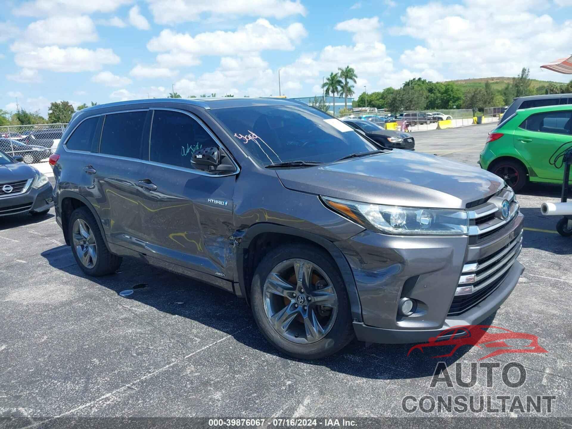 TOYOTA HIGHLANDER HYBRID 2018 - 5TDDGRFH9JS044110