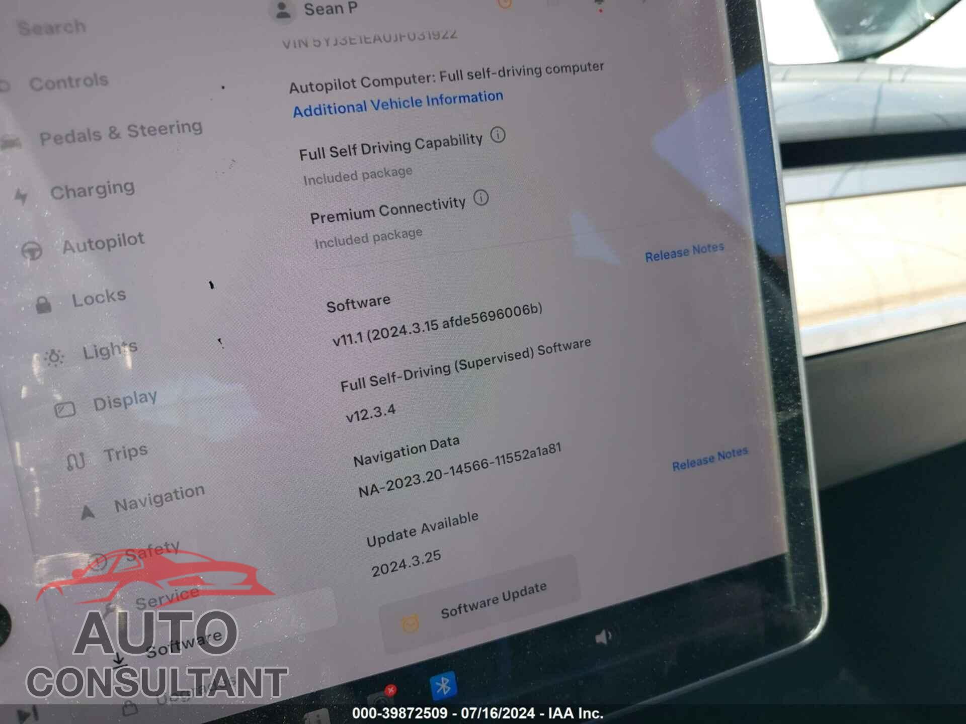 TESLA MODEL 3 2018 - 5YJ3E1EA0JF031922