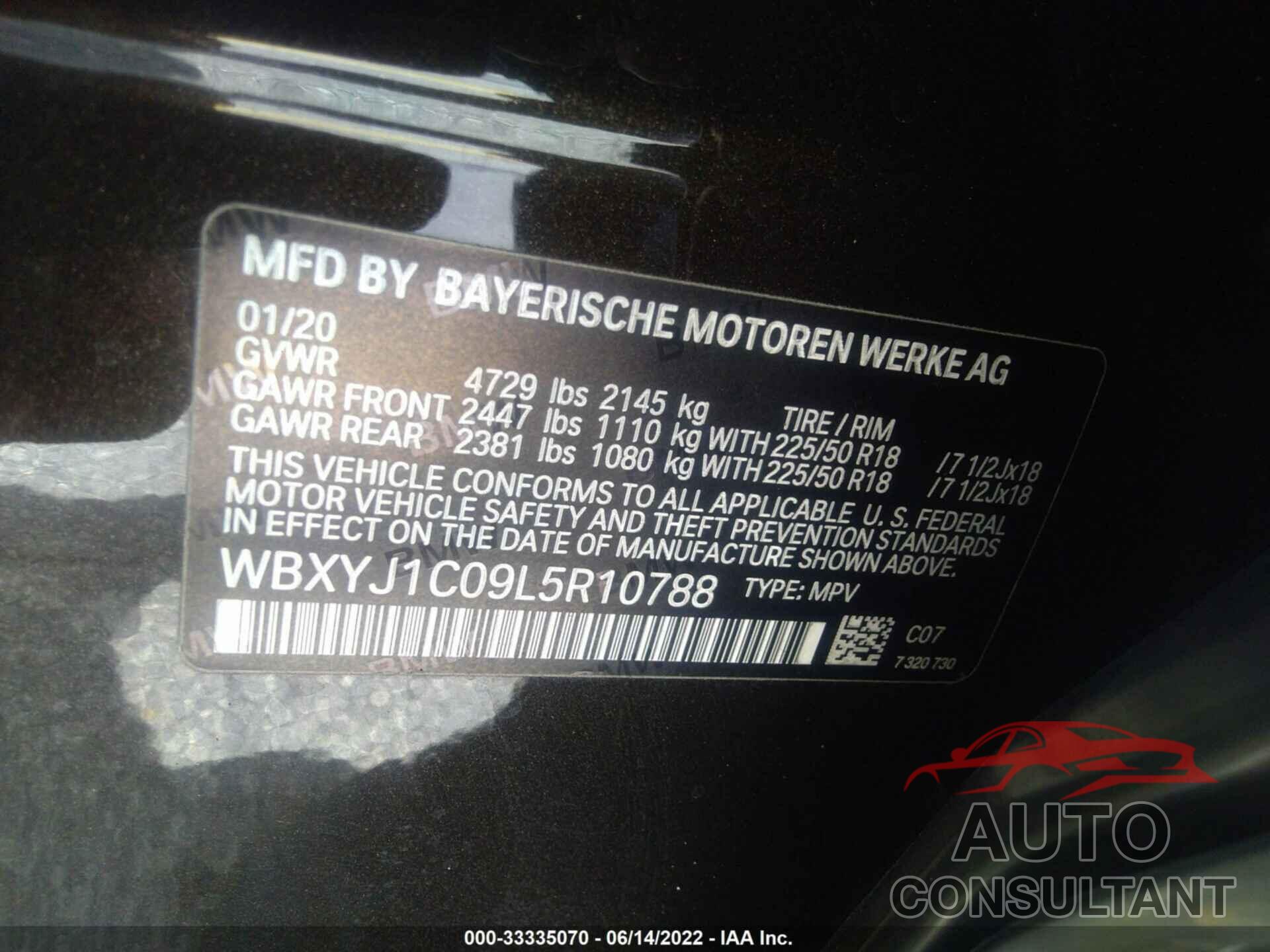 BMW X2 2020 - WBXYJ1C09L5R10788
