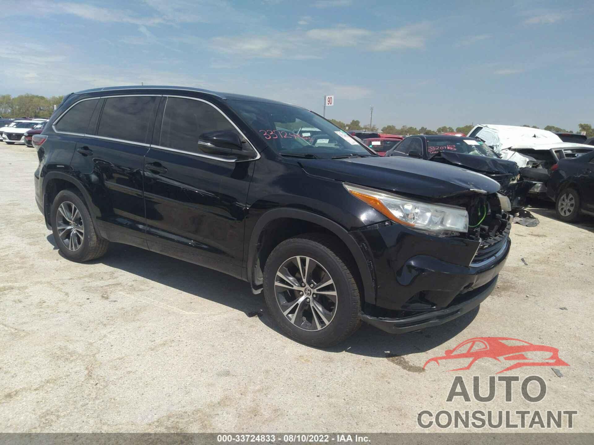 TOYOTA HIGHLANDER 2016 - 5TDKKRFH1GS144393