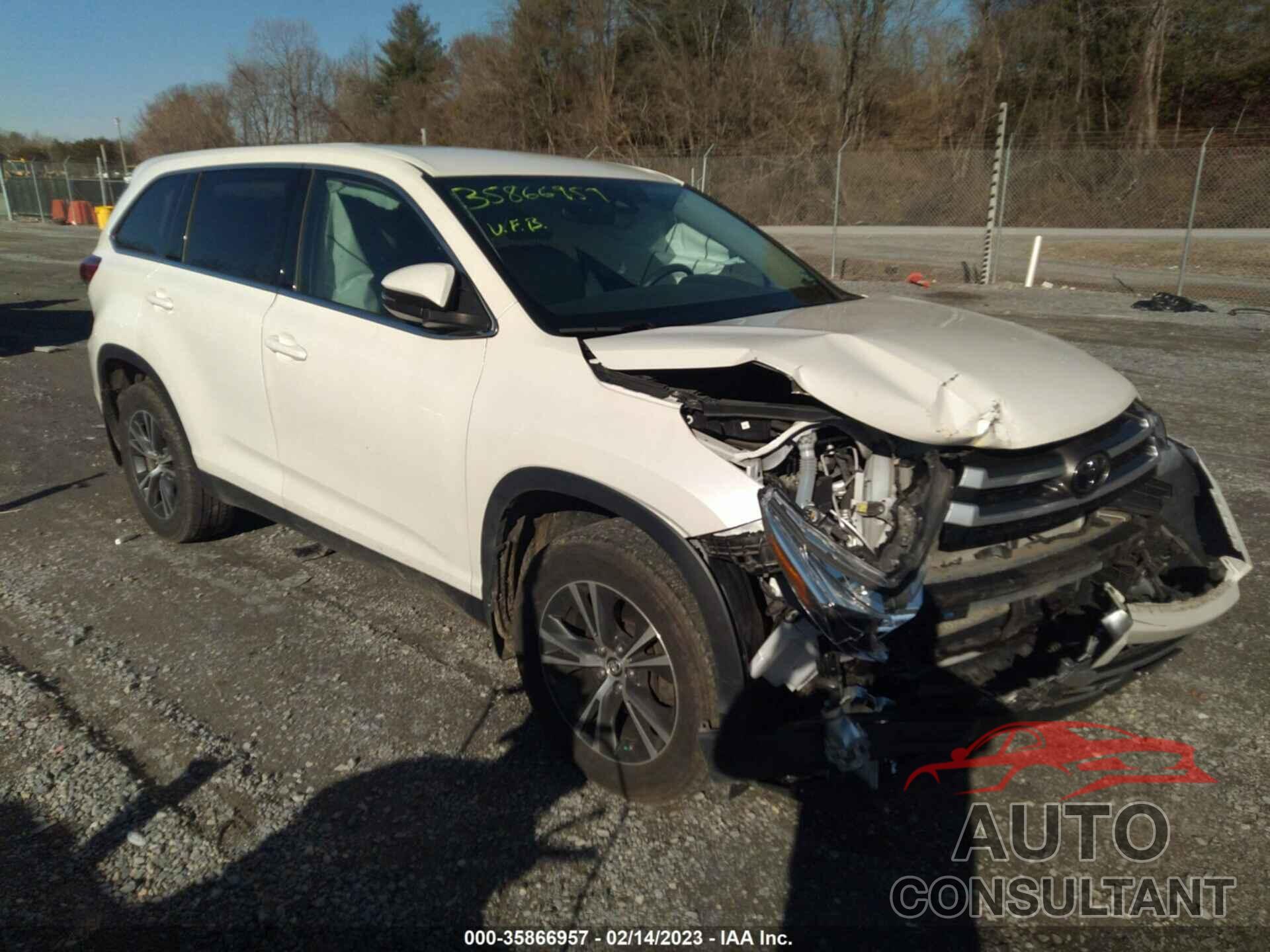 TOYOTA HIGHLANDER 2019 - 5TDZARFH4KS054780
