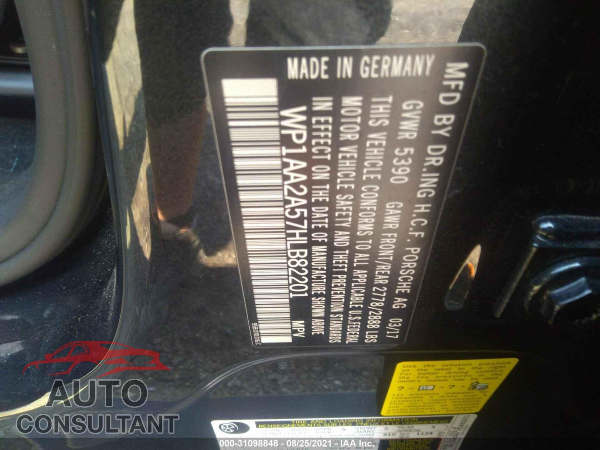 PORSCHE MACAN 2017 - WP1AA2A57HLB82201