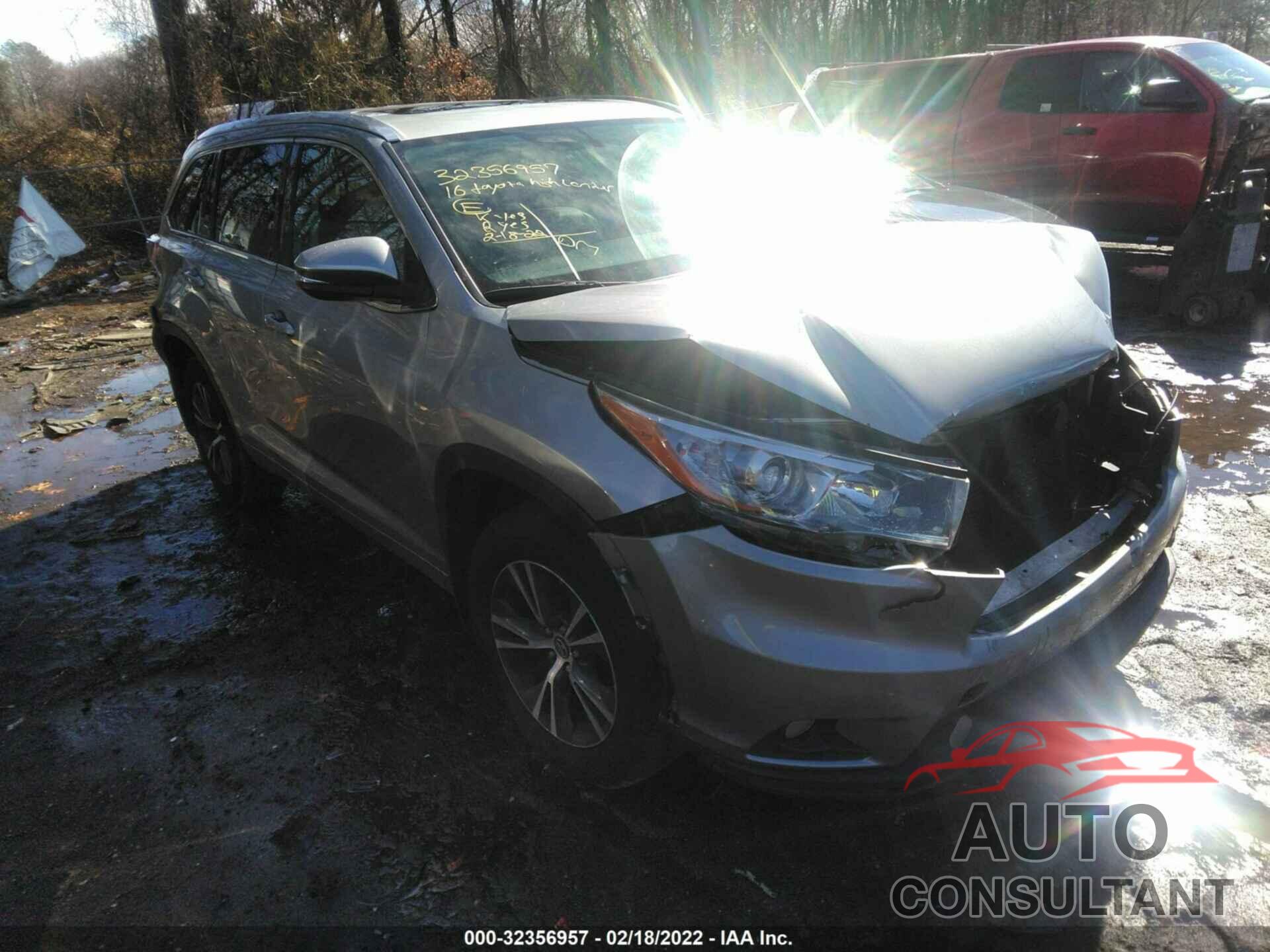 TOYOTA HIGHLANDER 2016 - 5TDJKRFH6GS312007
