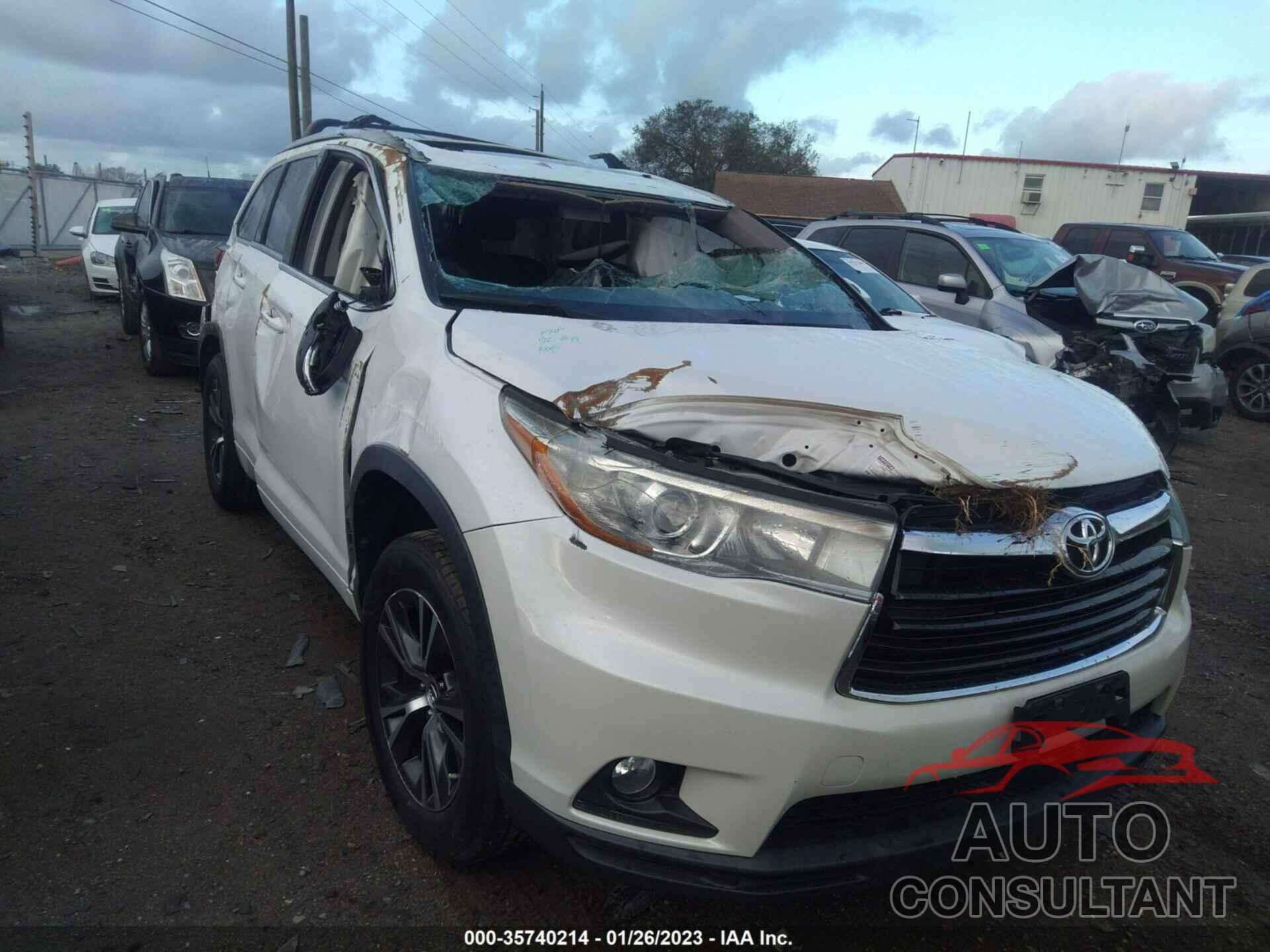 TOYOTA HIGHLANDER 2016 - 5TDKKRFH4GS139737