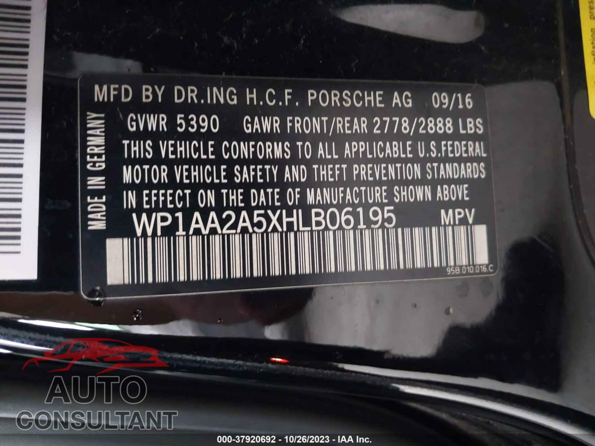 PORSCHE MACAN 2017 - WP1AA2A5XHLB06195