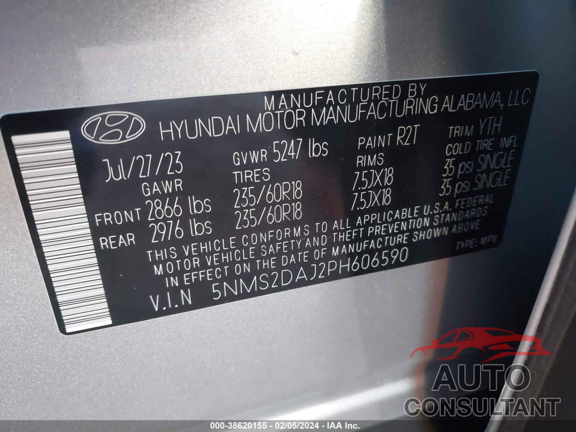 HYUNDAI SANTA FE 2023 - 5NMS2DAJ2PH606590