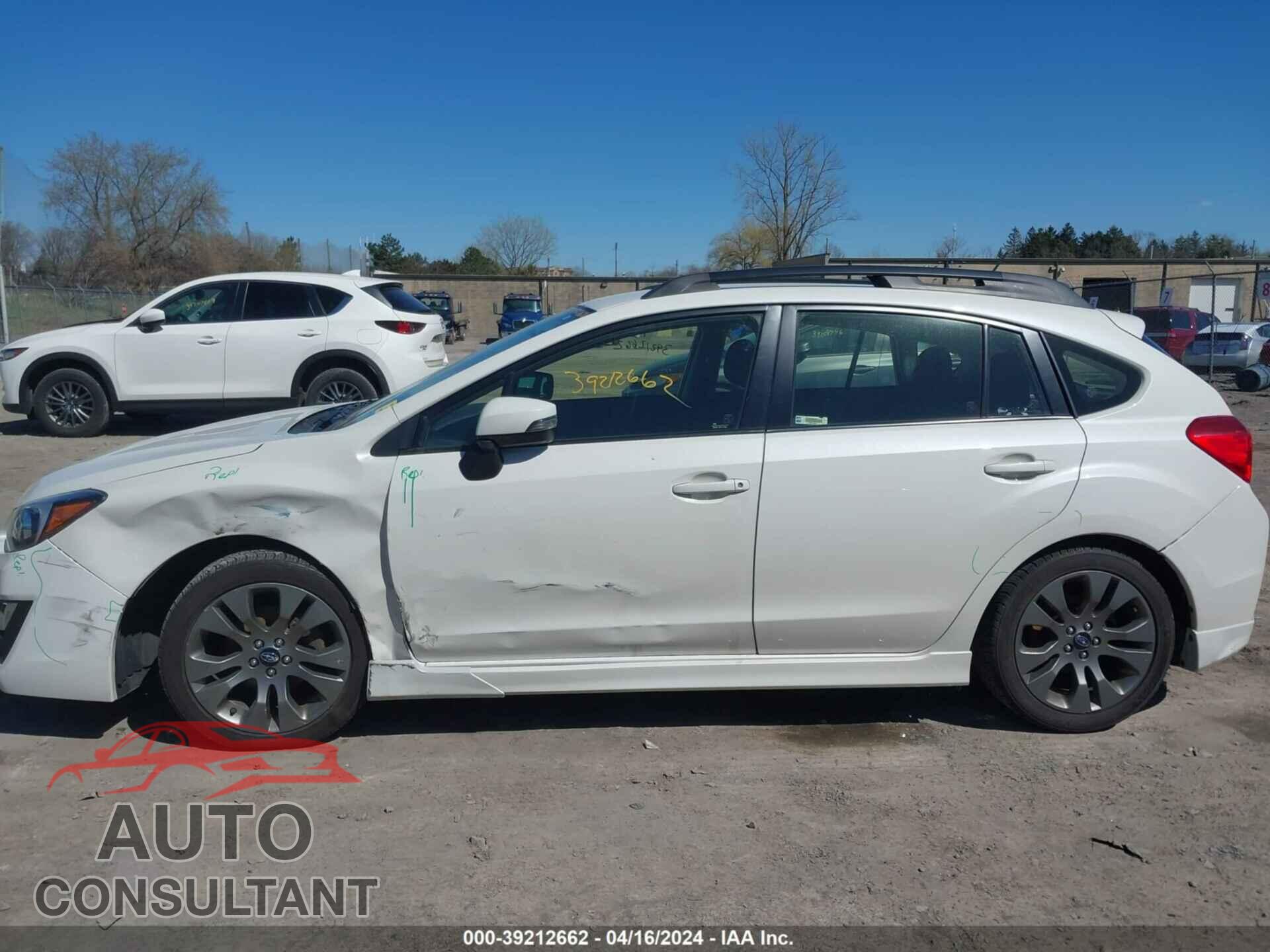 SUBARU IMPREZA 2016 - JF1GPAP68G9257462